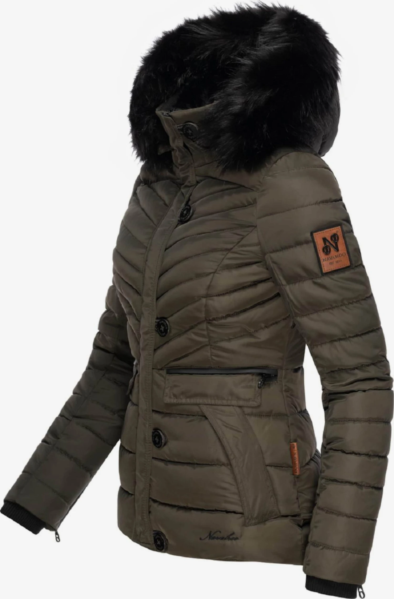 Navahoo Winterjassen Winterjas Wisteriaa Dames Kaki 4 Navahoo Winterjassen Winterjas Wisteriaa Dames Kaki - Afbeelding 2