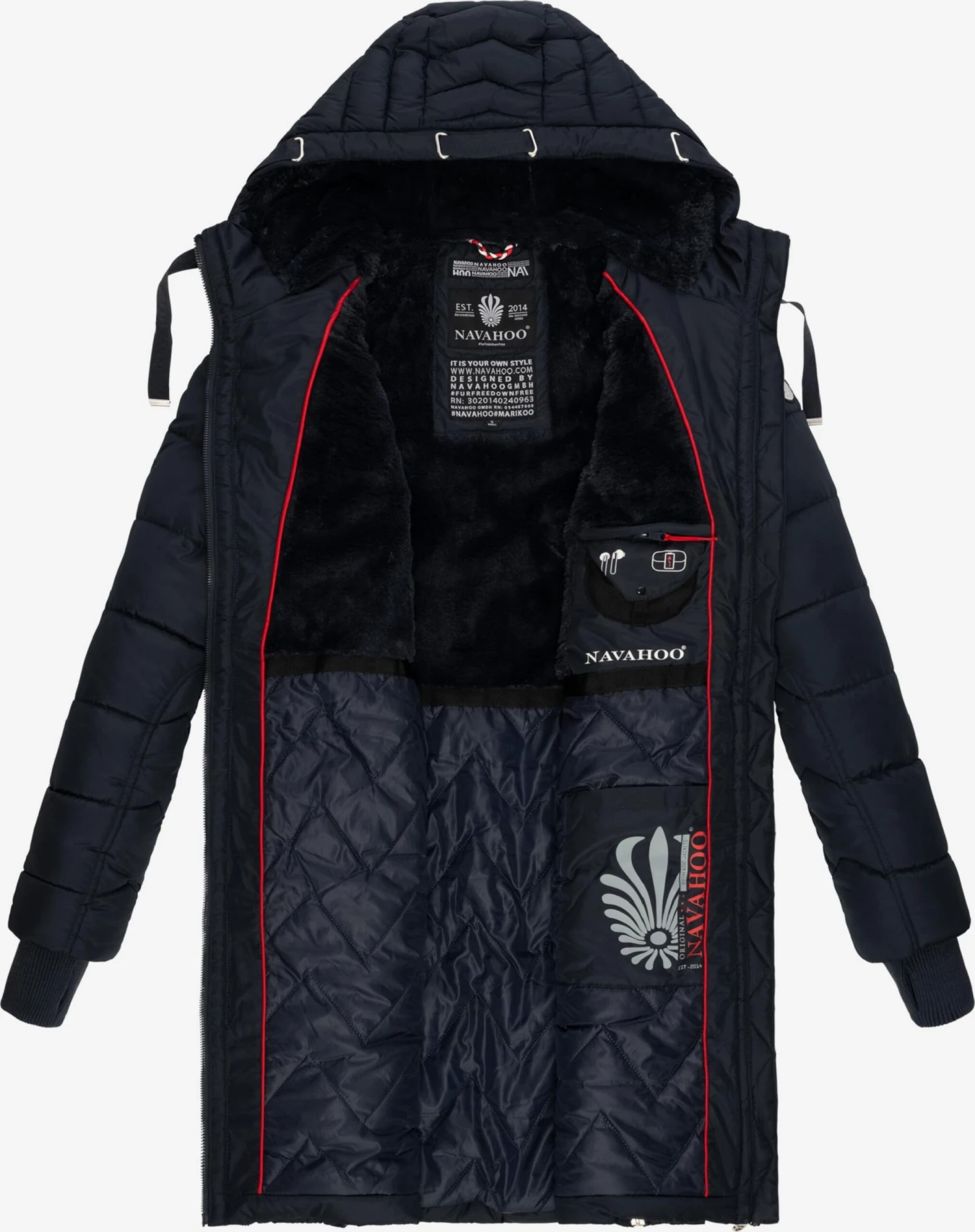 Navahoo Wintermantels Wintermantel Alpenveilchen Dames Navy 7 Navahoo Wintermantels Wintermantel Alpenveilchen Dames Navy - Afbeelding 5