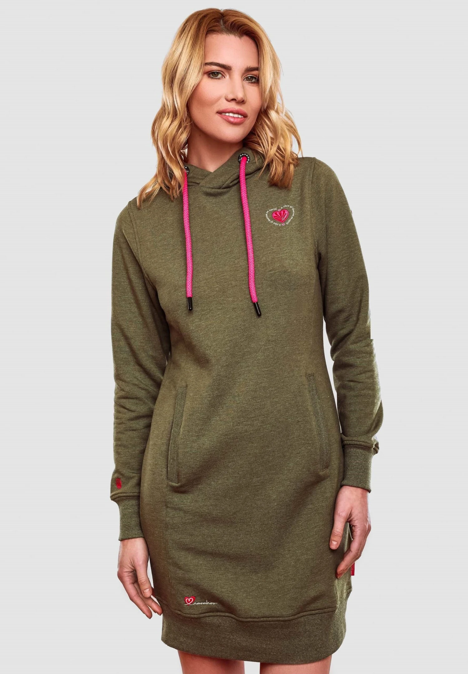 Navahoo Jurk - Dusty Olive Melange 3 Navahoo Jurk - Dusty Olive Melange