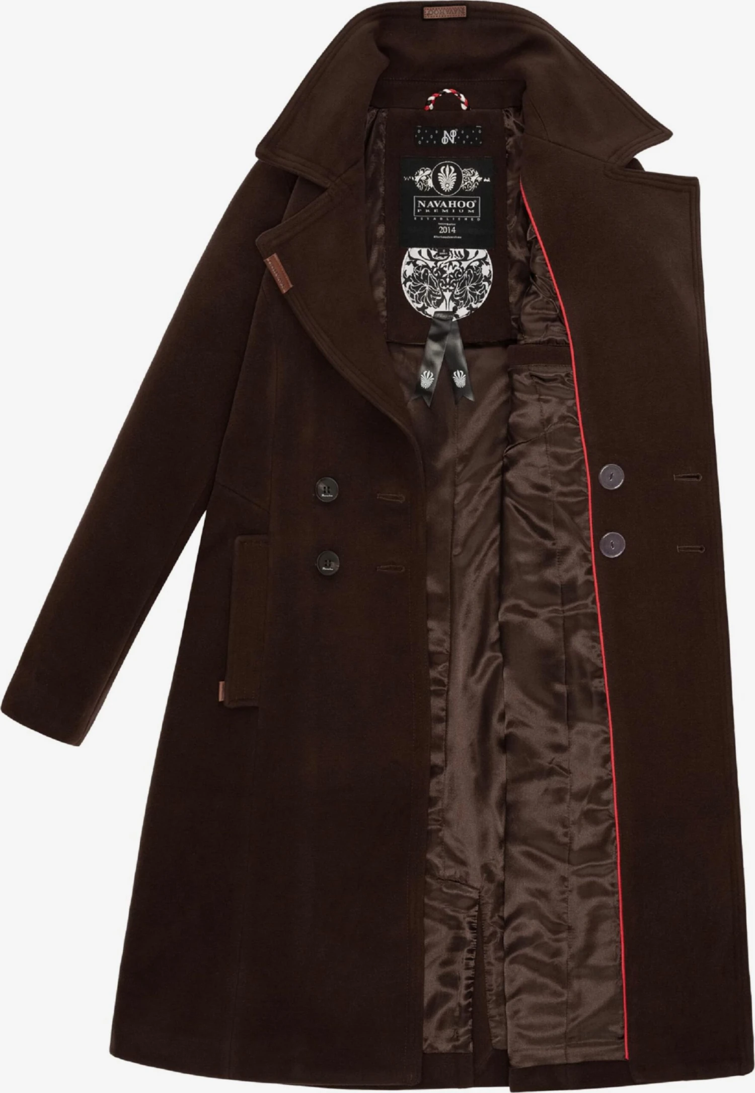 Navahoo Wintermantels Wintermantel Wooly Dames Chocoladebruin 8 Navahoo Wintermantels Wintermantel Wooly Dames Chocoladebruin - Afbeelding 6