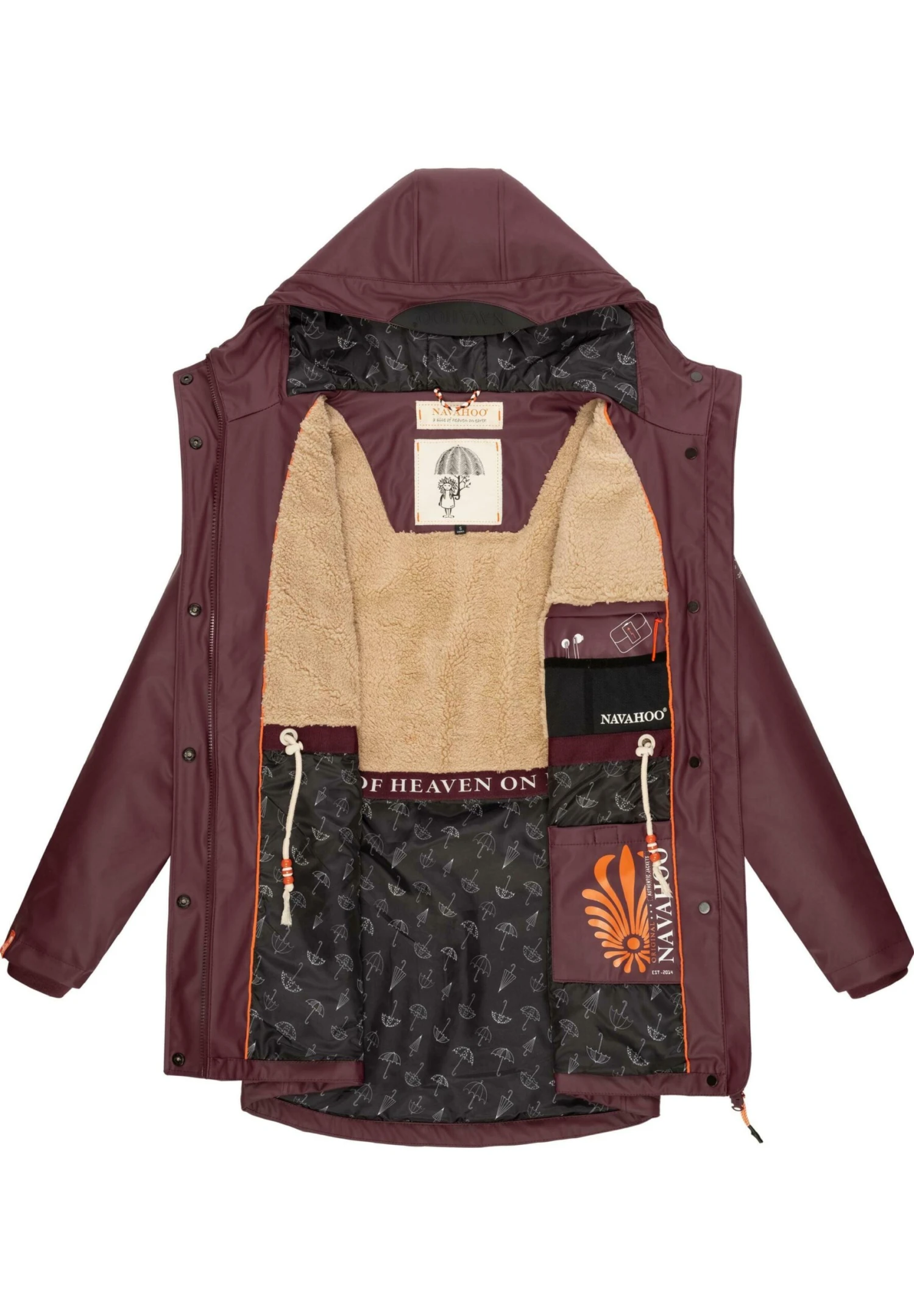 Navahoo Rainy Forest - Regenjas - Dark Red Melange 6 Navahoo Rainy Forest - Regenjas - Dark Red Melange - Afbeelding 4