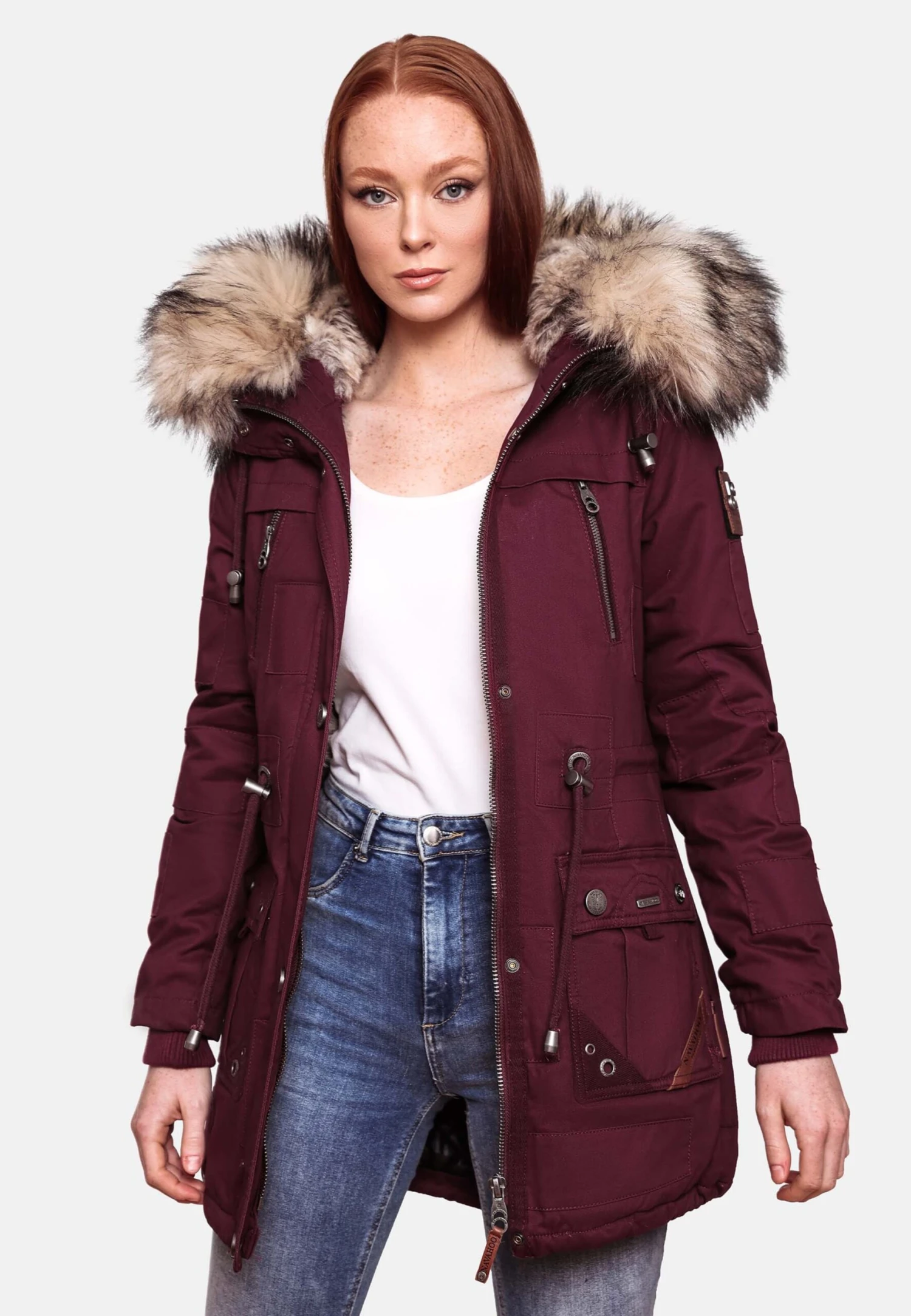 Navahoo Parkas Winterparka Honigfee Dames Bordeaux 9 Navahoo Parkas Winterparka Honigfee Dames Bordeaux - Afbeelding 7
