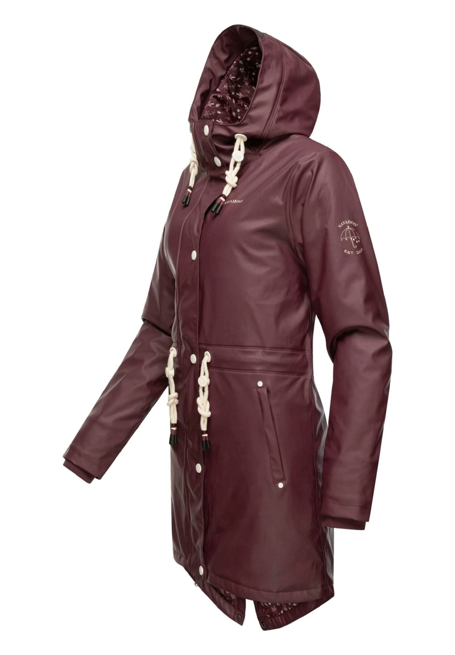 Navahoo Flower Of Ocean - Parka - Dark Red Melange 4 Navahoo Flower Of Ocean - Parka - Dark Red Melange - Afbeelding 2