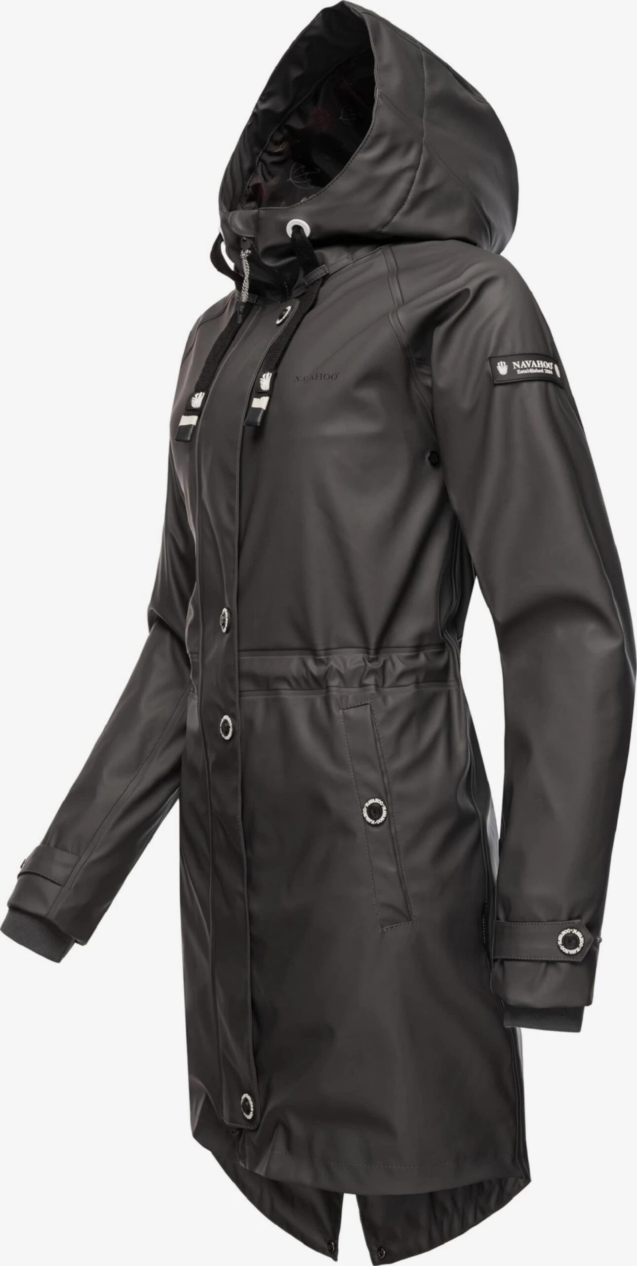 Navahoo Regenmantels Functionele Mantel Rainy Flower Dames Antraciet 4 Navahoo Regenmantels Functionele Mantel Rainy Flower Dames Antraciet - Afbeelding 2