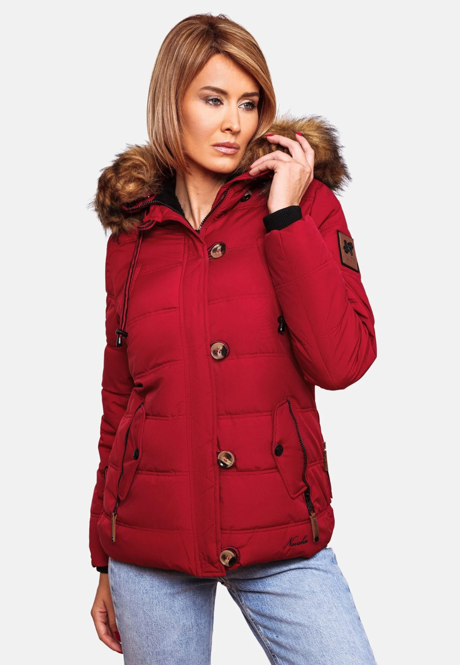 Navahoo Winterjassen Winterjas Zoja Dames Rood 8 Navahoo Winterjassen Winterjas Zoja Dames Rood - Afbeelding 6