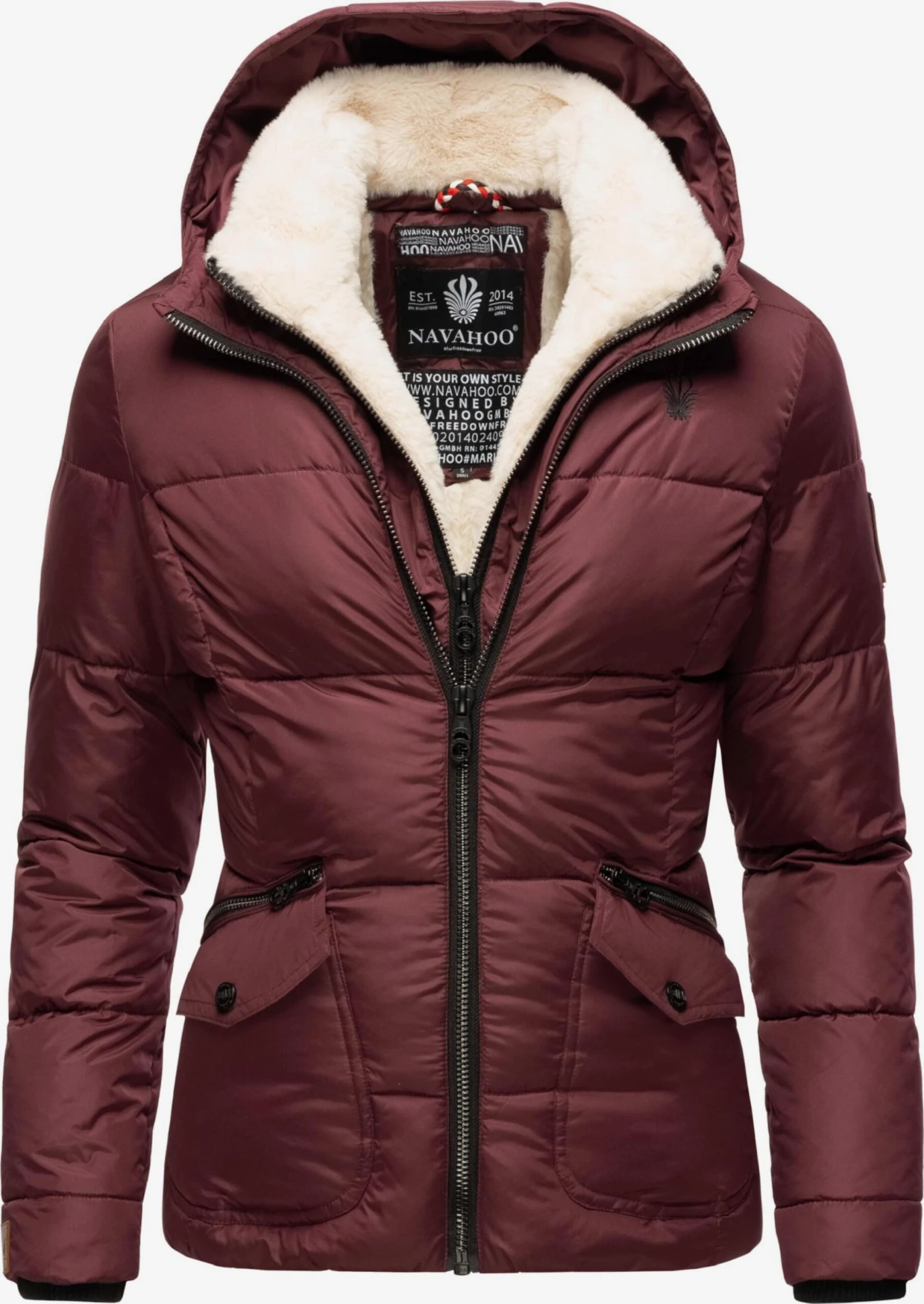 Navahoo Winterjassen Winterjas Megan Dames Donkerrood 3 Navahoo Winterjassen Winterjas Megan Dames Donkerrood