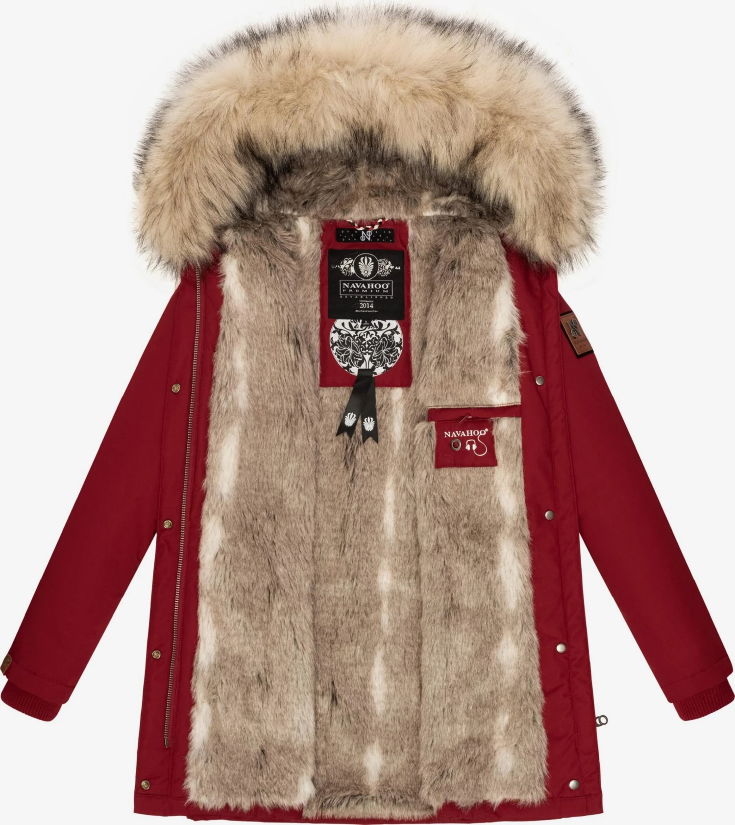 Navahoo Parkas Winterparka Cristal Dames Bloedrood 6 Navahoo Parkas Winterparka Cristal Dames Bloedrood - Afbeelding 4