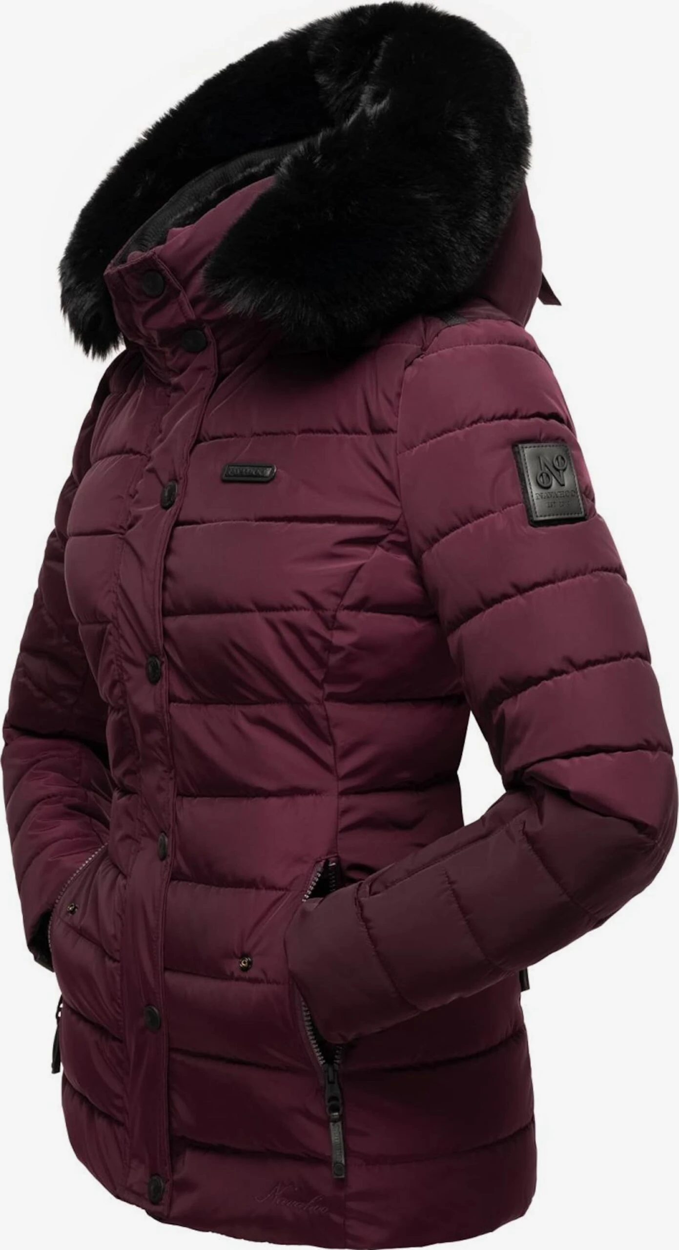 Navahoo Winterjassen Winterjas Milianaa Dames Aubergine 4 Navahoo Winterjassen Winterjas Milianaa Dames Aubergine - Afbeelding 2