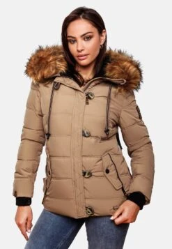 Navahoo Winterjassen Winterjas Zoja Dames Taupe -Navahoo 3e0391309b5dc1cd1aa198bf0db9e9b0