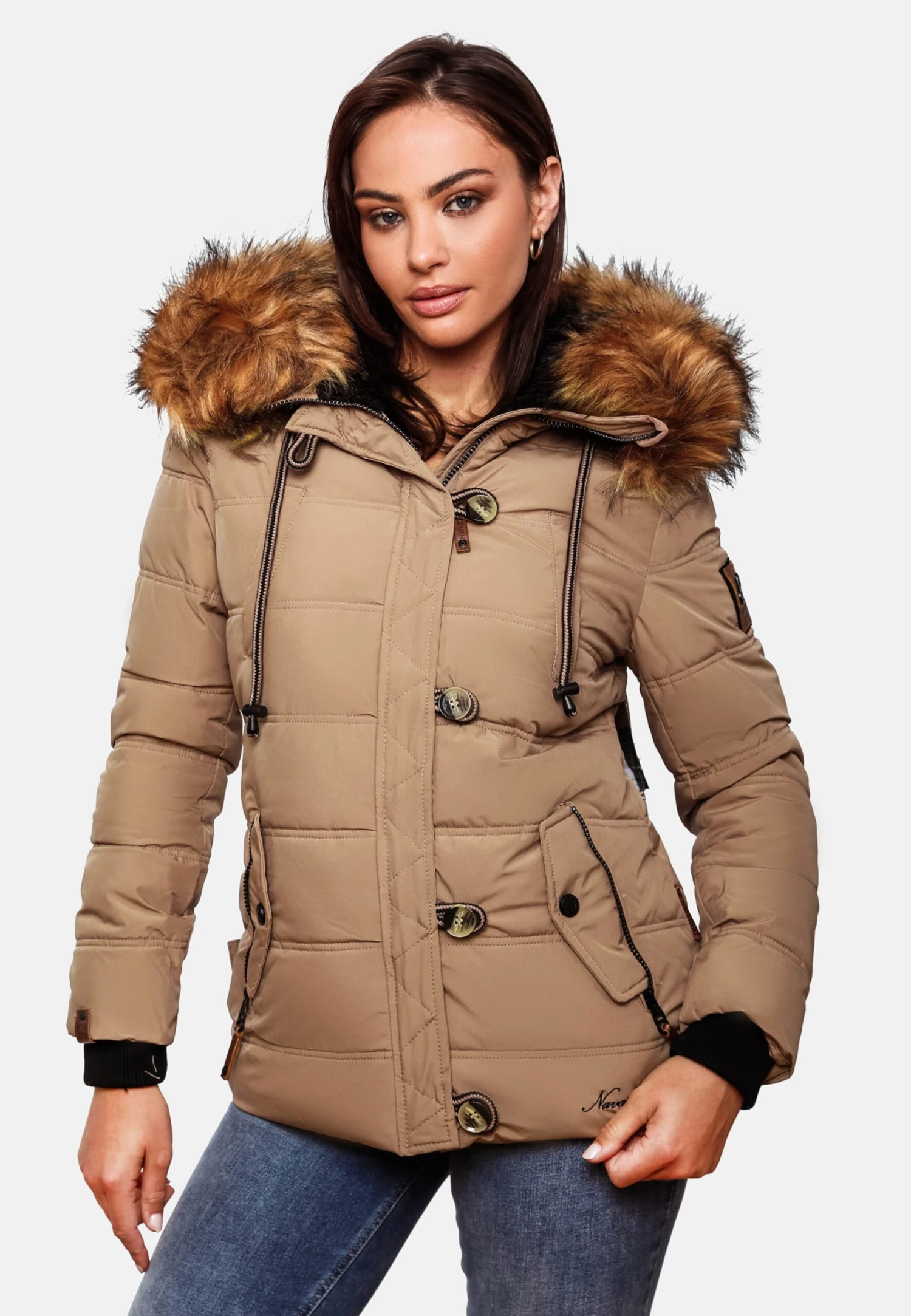Navahoo Winterjassen Winterjas Zoja Dames Taupe 8 Navahoo Winterjassen Winterjas Zoja Dames Taupe - Afbeelding 6