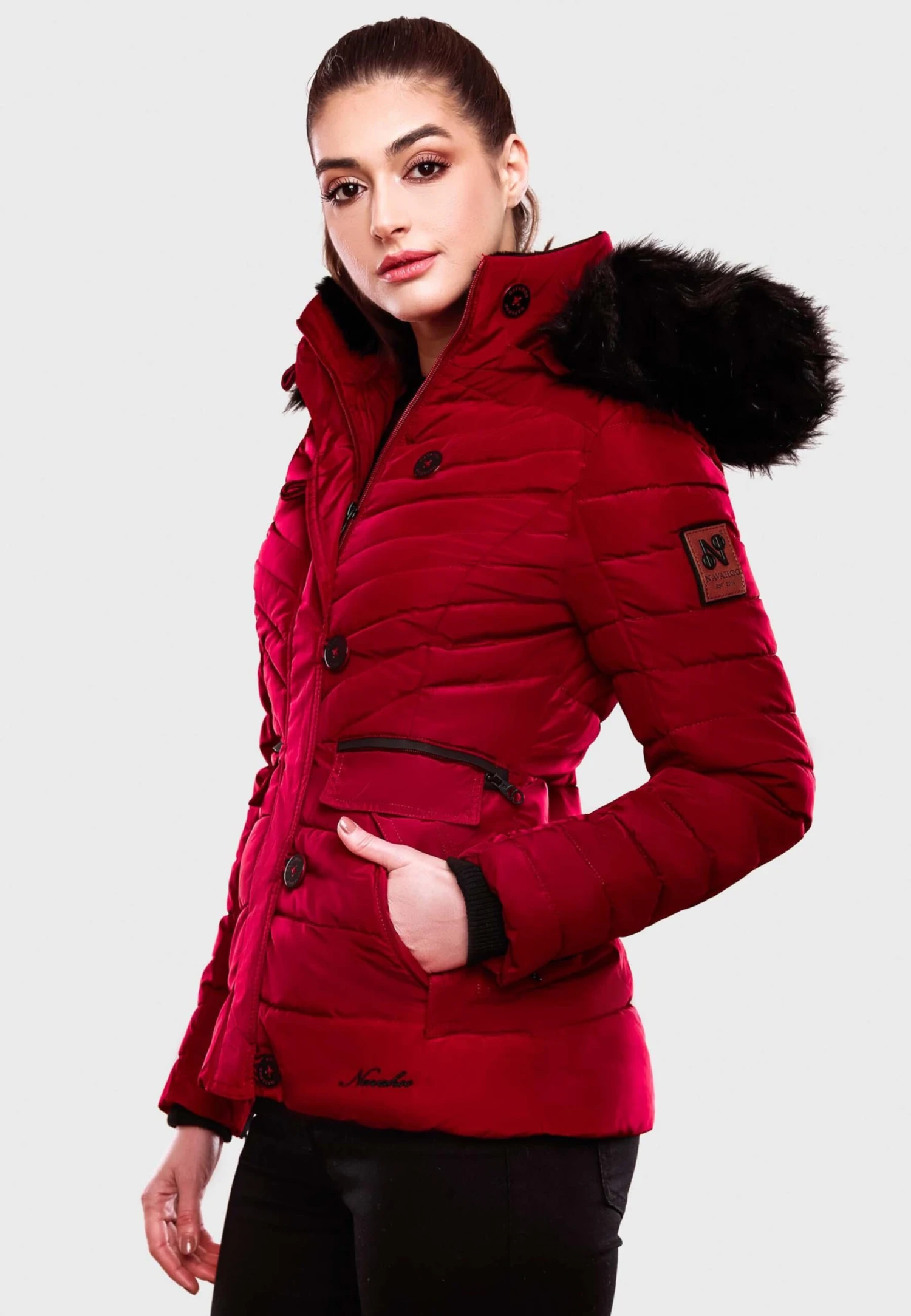 Navahoo Winterjassen Winterjas Wisteriaa Dames Vuurrood 9 Navahoo Winterjassen Winterjas Wisteriaa Dames Vuurrood - Afbeelding 7