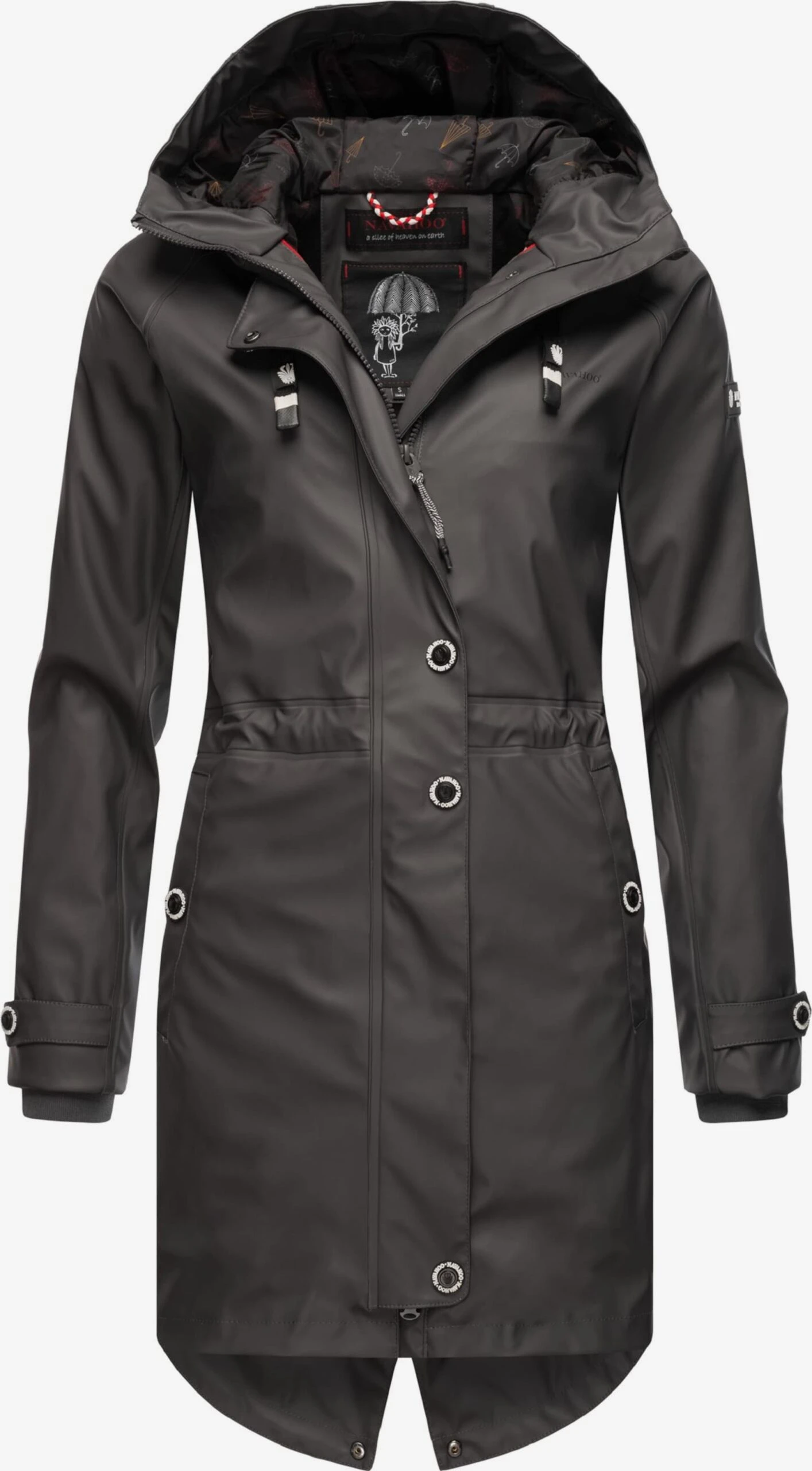 Navahoo Regenmantels Functionele Mantel Rainy Flower Dames Antraciet 6 Navahoo Regenmantels Functionele Mantel Rainy Flower Dames Antraciet - Afbeelding 4