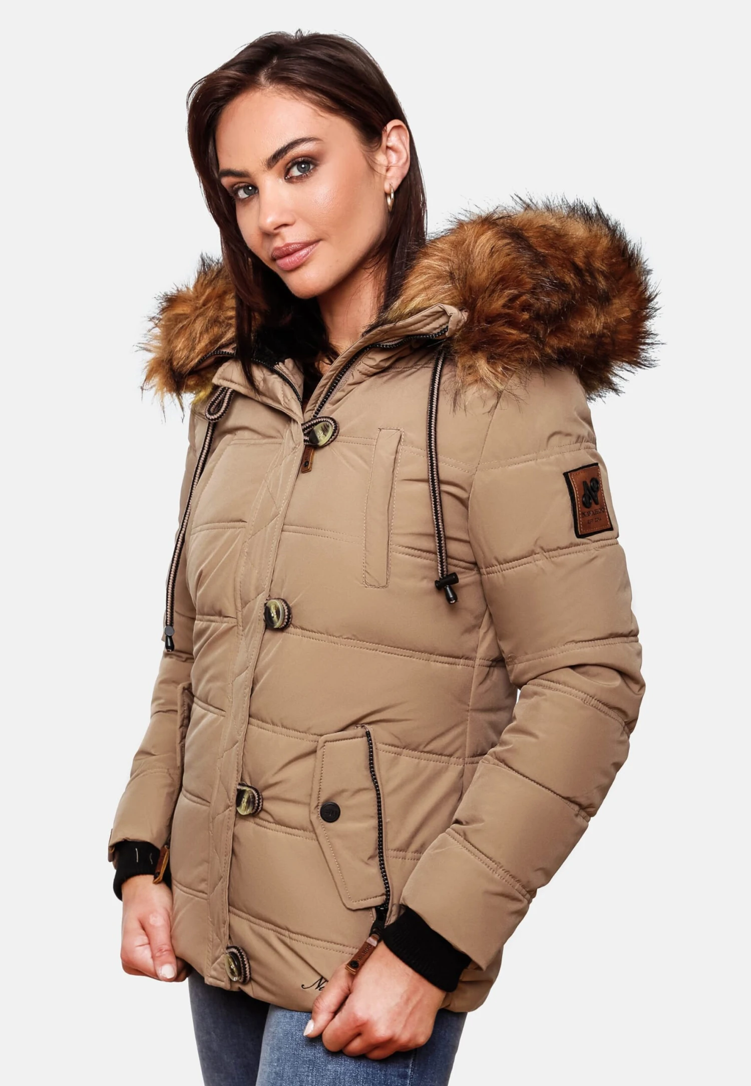 Navahoo Winterjassen Winterjas Zoja Dames Taupe 9 Navahoo Winterjassen Winterjas Zoja Dames Taupe - Afbeelding 7