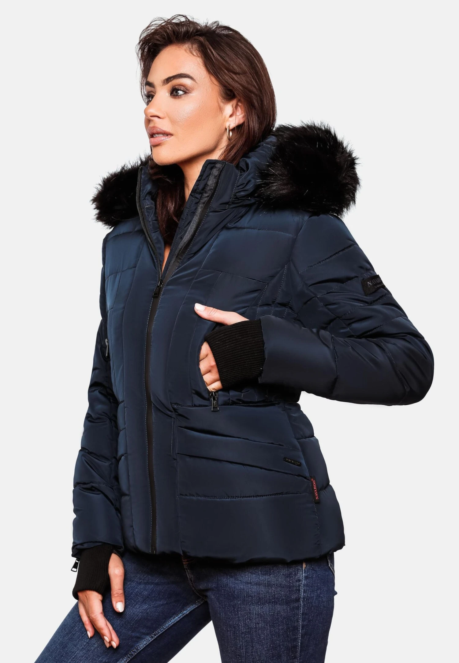 Navahoo Winterjassen Winterjas Adele Dames Donkerblauw 7 Navahoo Winterjassen Winterjas Adele Dames Donkerblauw - Afbeelding 5