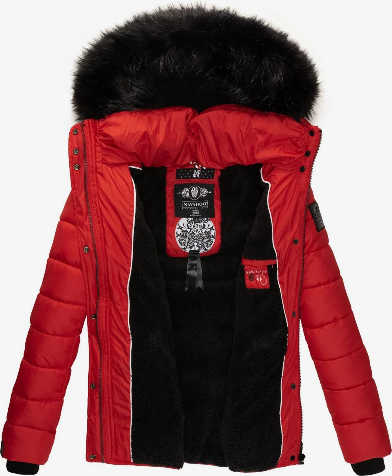 Navahoo Winterjassen Winterjas Zuckerbiene Dames Knalrood 8 Navahoo Winterjassen Winterjas Zuckerbiene Dames Knalrood - Afbeelding 6