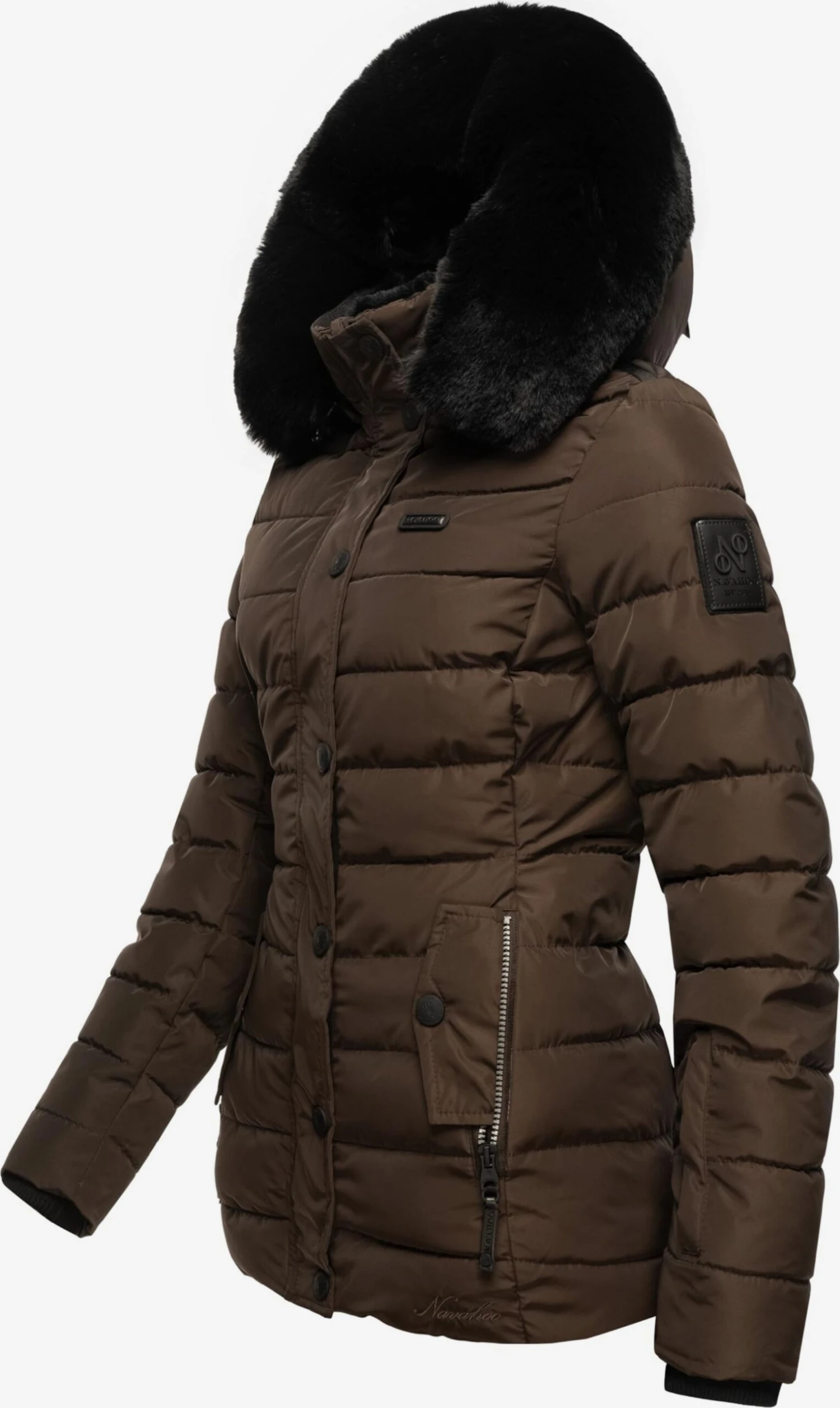 Navahoo Winterjassen Winterjas Milianaa Dames Bruin 4 Navahoo Winterjassen Winterjas Milianaa Dames Bruin - Afbeelding 2