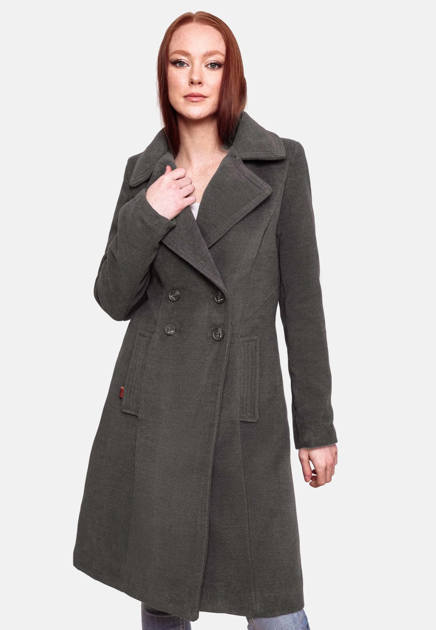 Navahoo Wooly - Halflange Jas - Anthracite 3 Navahoo Wooly - Halflange Jas - Anthracite