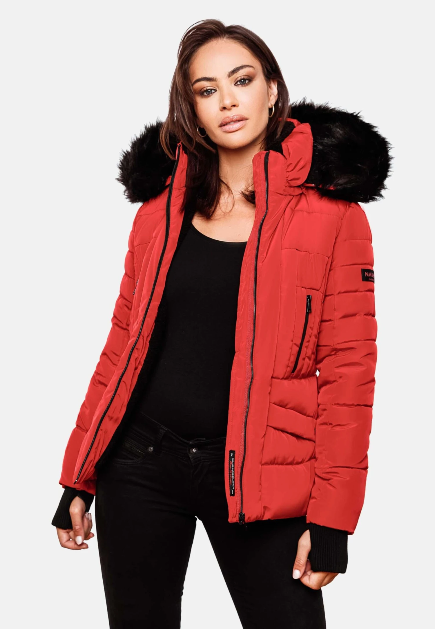 Navahoo Winterjassen Winterjas Adele Dames Rood 10 Navahoo Winterjassen Winterjas Adele Dames Rood - Afbeelding 8