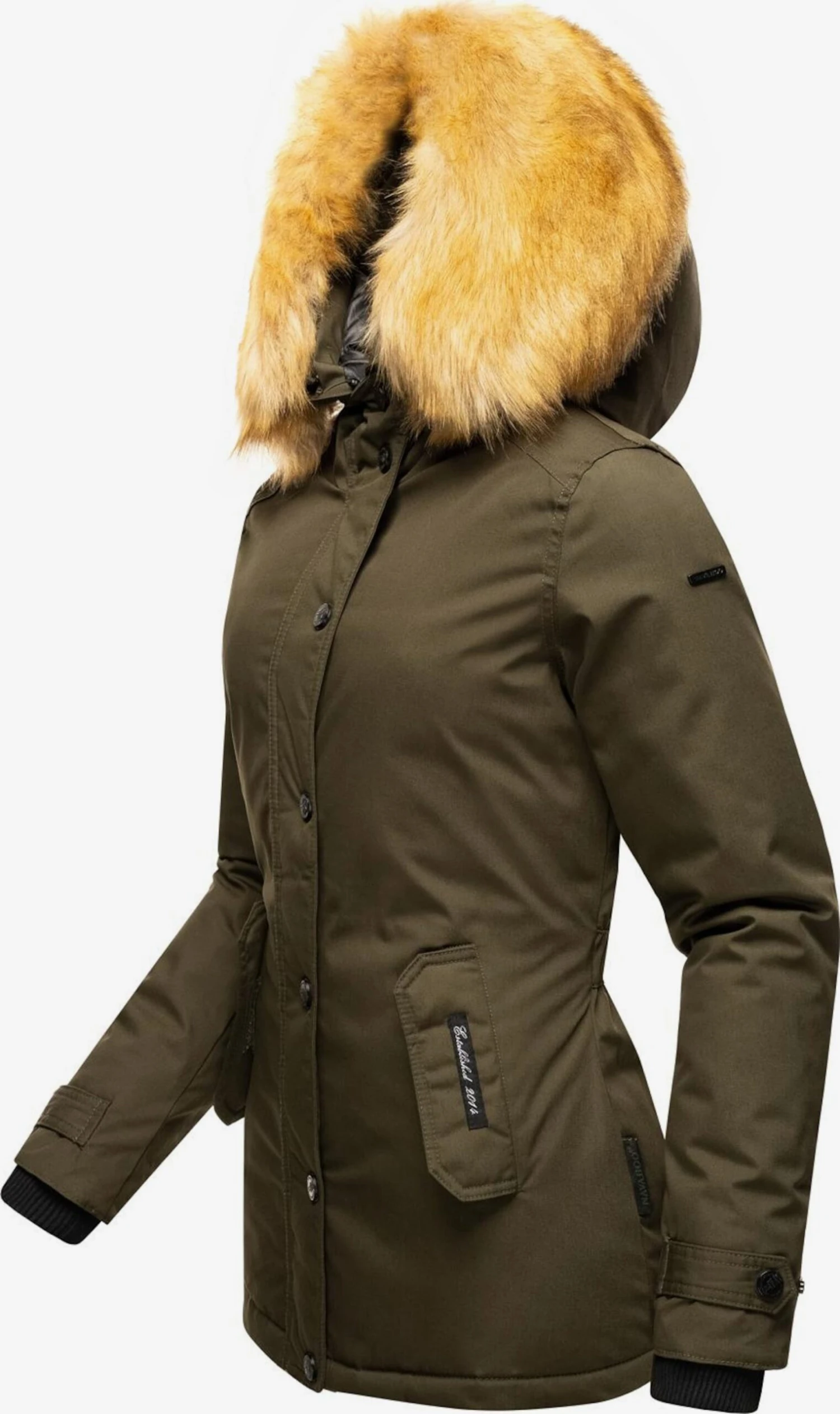 Navahoo Winterjassen Winterjas Laura Dames Kaki 4 Navahoo Winterjassen Winterjas Laura Dames Kaki - Afbeelding 2