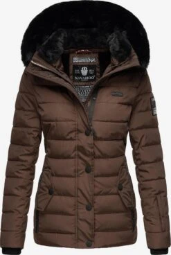 Navahoo Winterjassen Winterjas Milianaa Dames Chocoladebruin