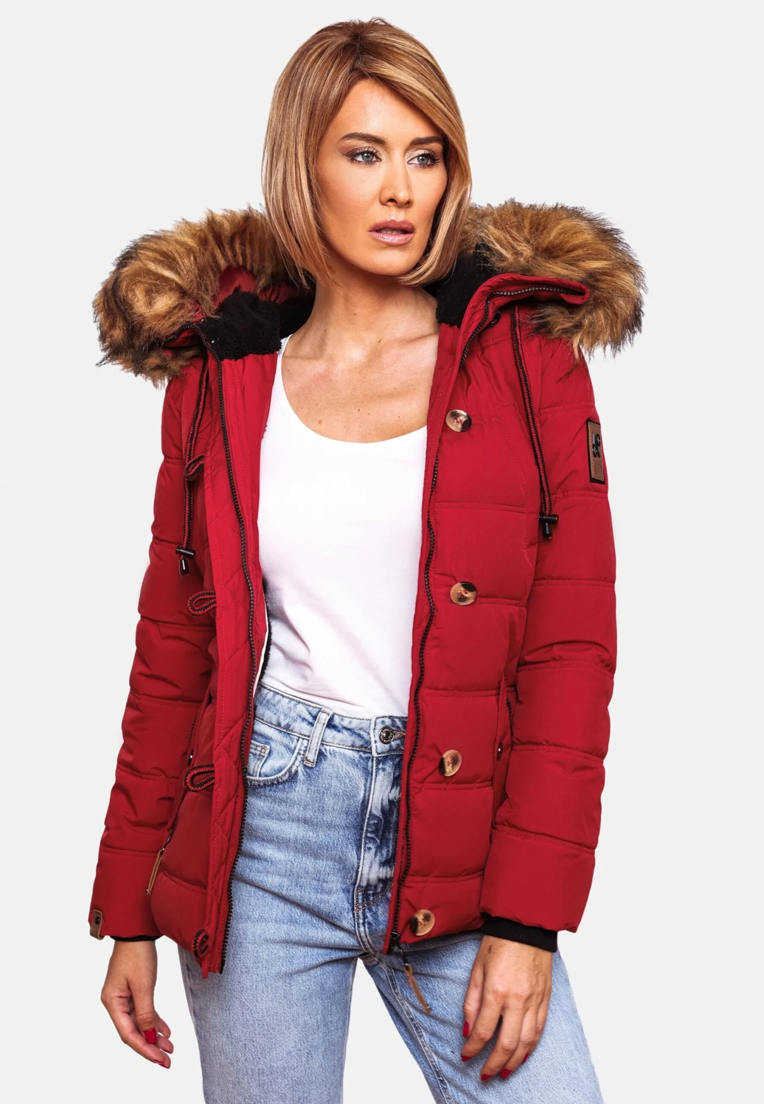 Navahoo Winterjassen Winterjas Zoja Dames Rood 11 Navahoo Winterjassen Winterjas Zoja Dames Rood - Afbeelding 9