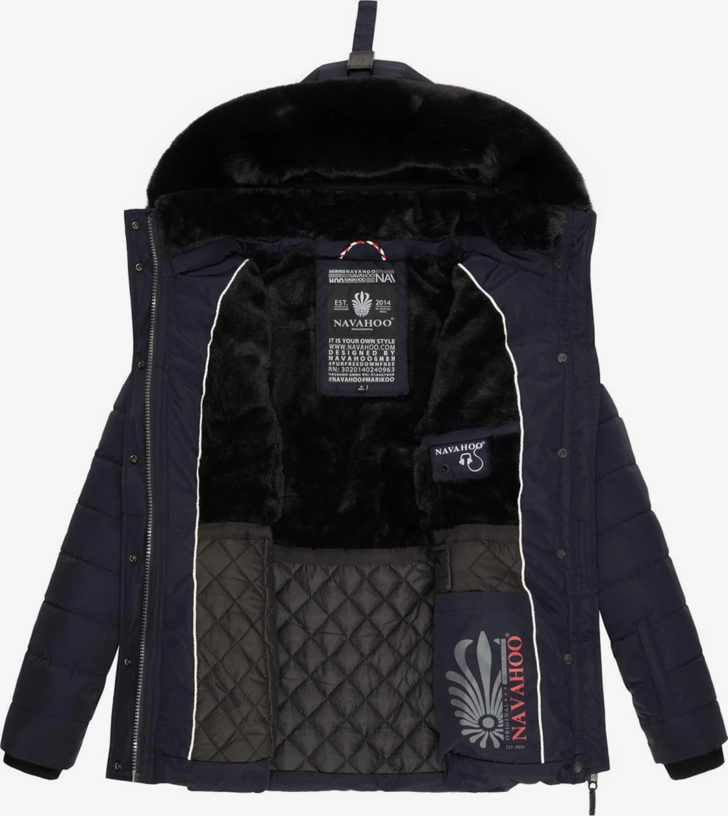 Navahoo Winterjassen Winterjas Milianaa Dames Navy 8 Navahoo Winterjassen Winterjas Milianaa Dames Navy - Afbeelding 6