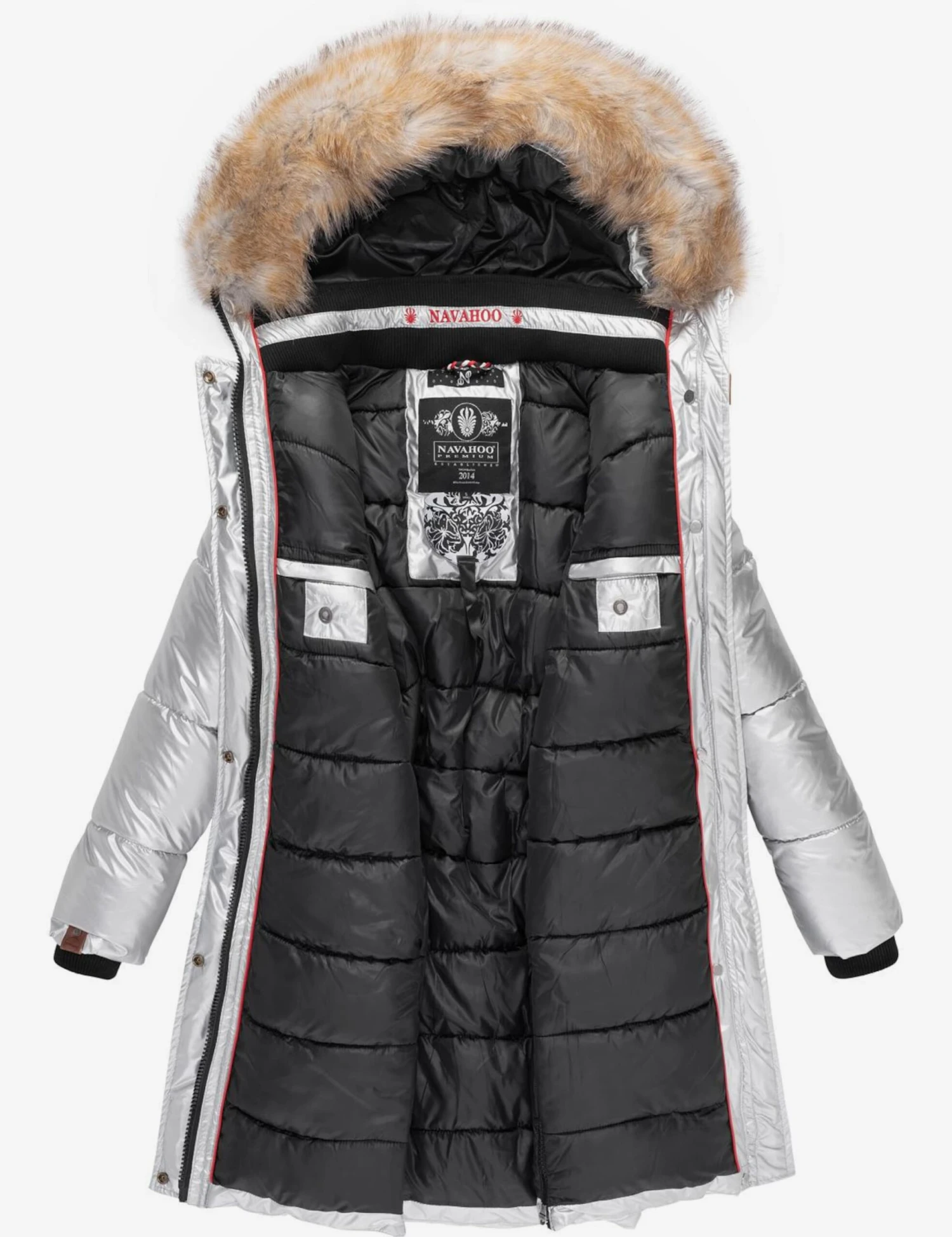 Navahoo Wintermantels Wintermantel Halina Dames Zilver 7 Navahoo Wintermantels Wintermantel Halina Dames Zilver - Afbeelding 5