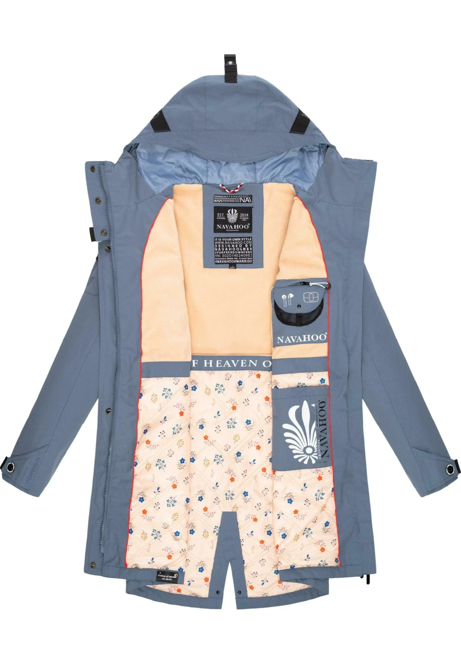 Navahoo Winterjas - Blue Melange 6 Navahoo Winterjas - Blue Melange - Afbeelding 4