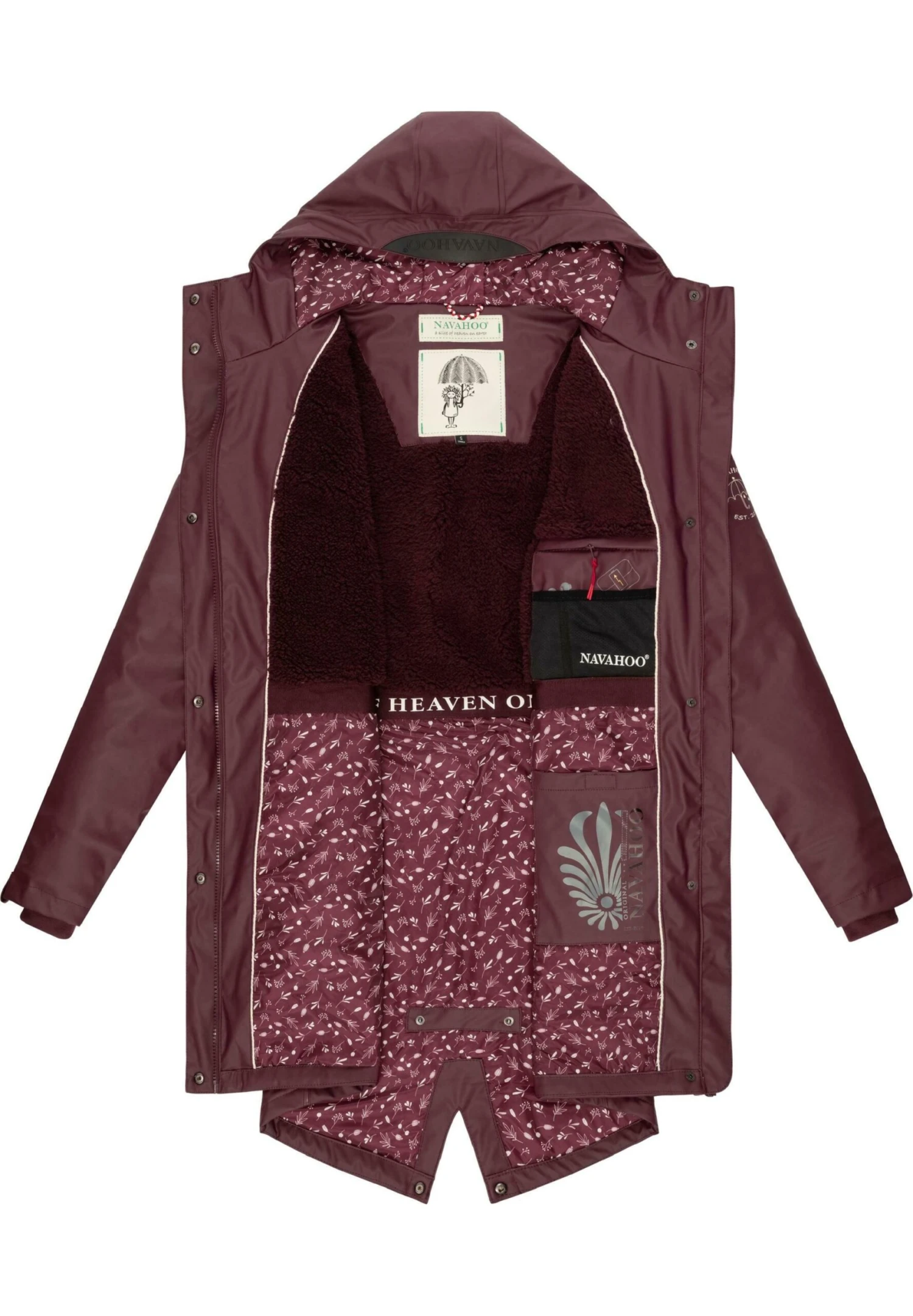 Navahoo Flower Of Ocean - Parka - Dark Red Melange 6 Navahoo Flower Of Ocean - Parka - Dark Red Melange - Afbeelding 4