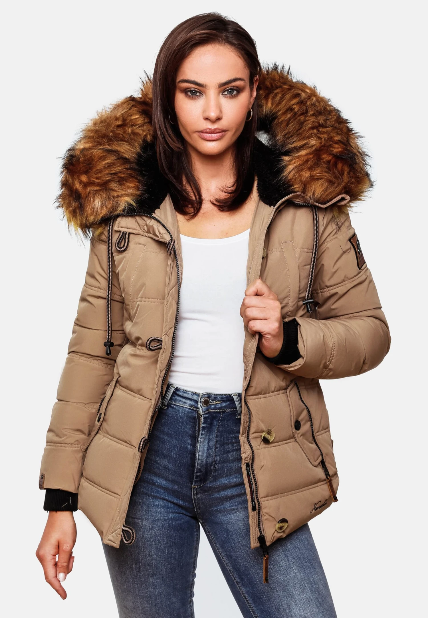 Navahoo Winterjassen Winterjas Zoja Dames Taupe 11 Navahoo Winterjassen Winterjas Zoja Dames Taupe - Afbeelding 9