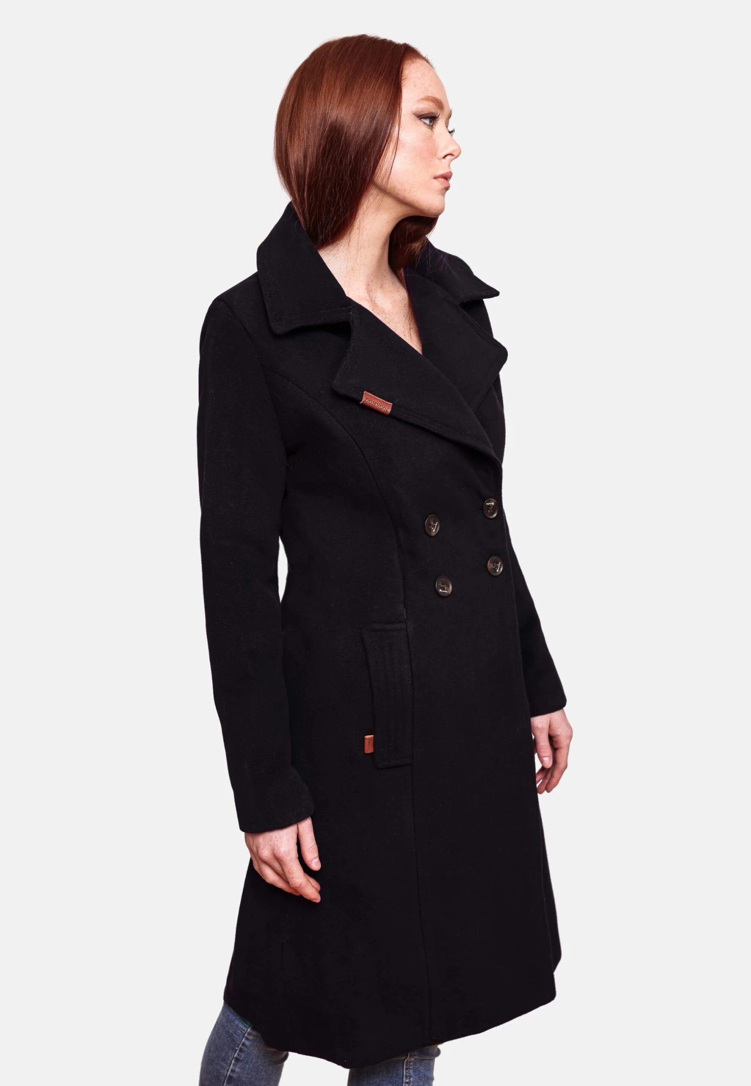 Navahoo Wooly - Halflange Jas - Black 6 Navahoo Wooly - Halflange Jas - Black - Afbeelding 4