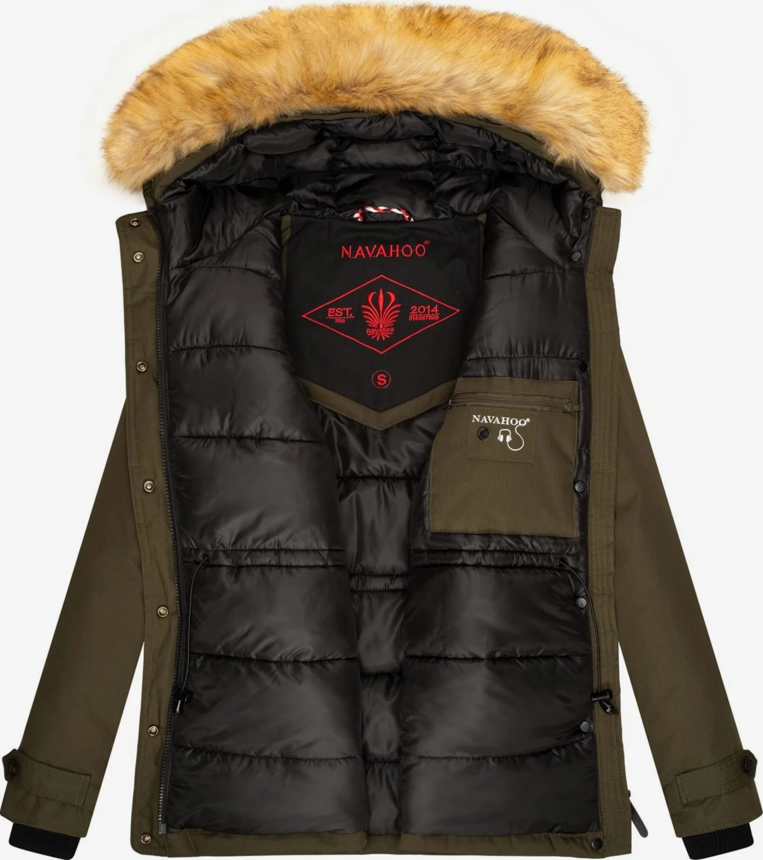 Navahoo Winterjassen Winterjas Laura Dames Kaki 7 Navahoo Winterjassen Winterjas Laura Dames Kaki - Afbeelding 5