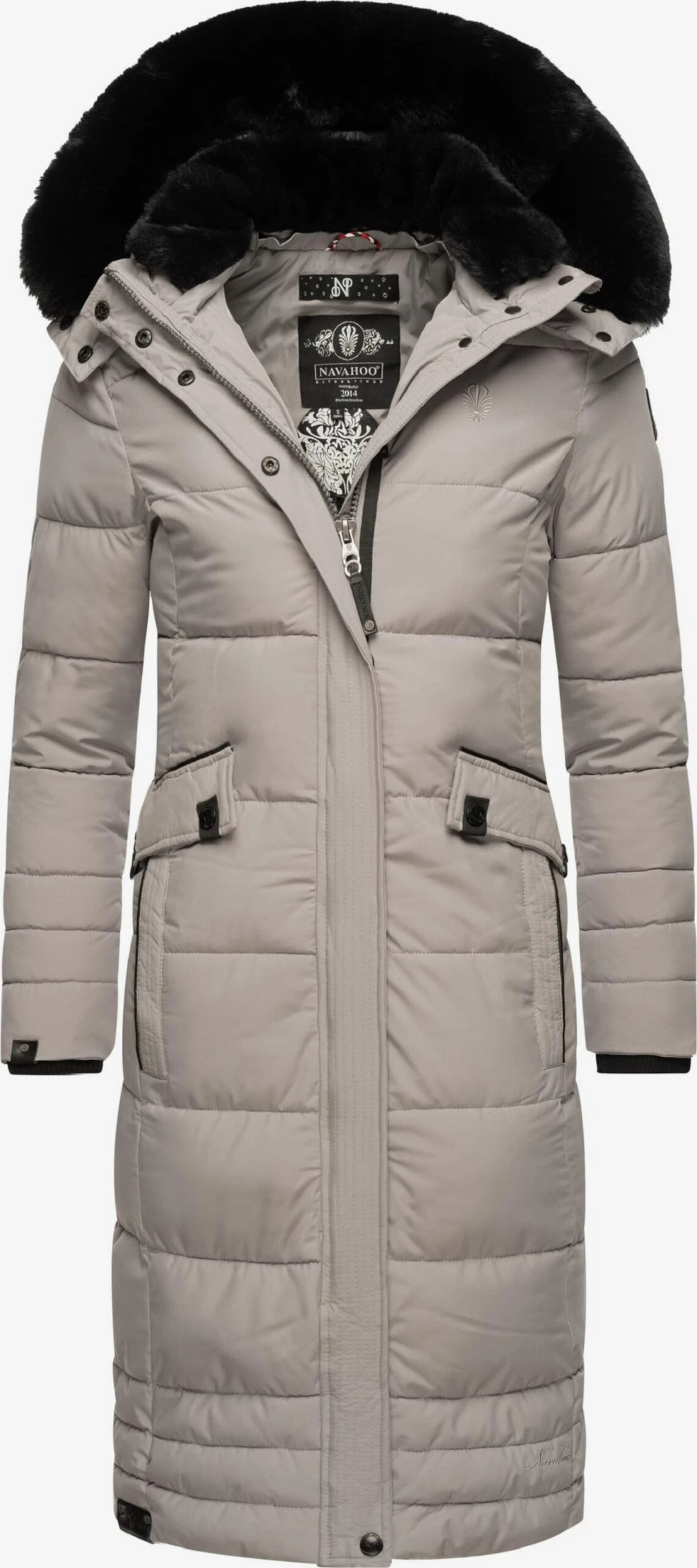 Navahoo Wintermantels Wintermantel Fahmiyaa Dames Stone Grey 3 Navahoo Wintermantels Wintermantel Fahmiyaa Dames Stone Grey