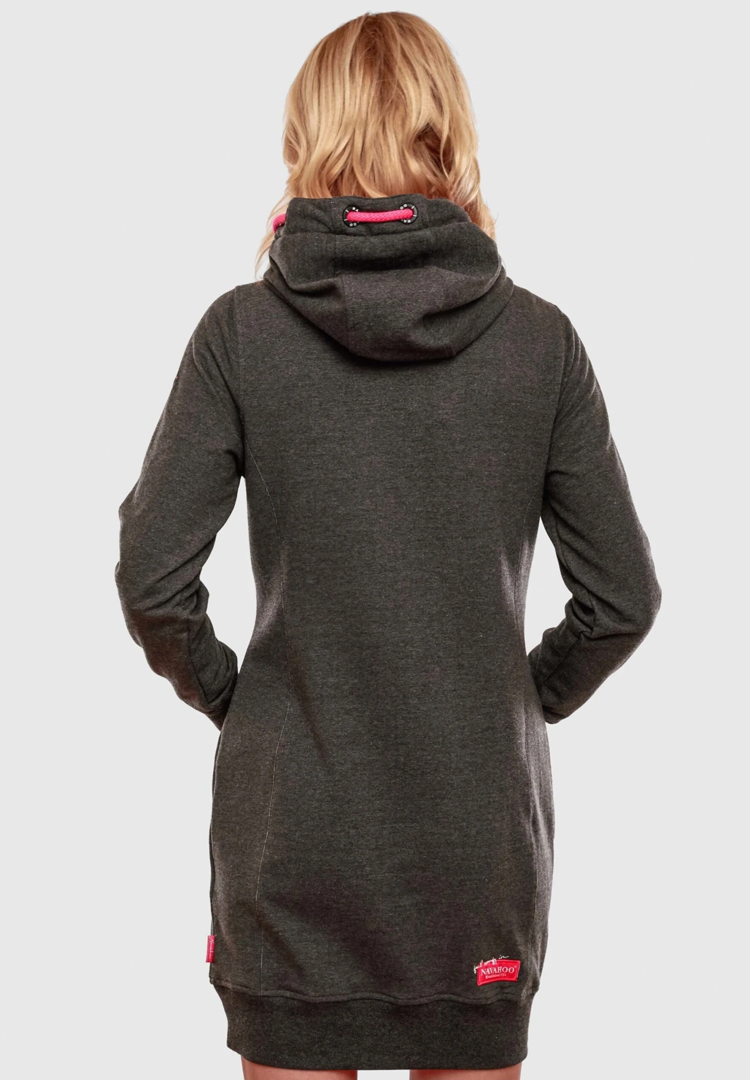 Navahoo Jurk - Dark Grey Melange 4 Navahoo Jurk - Dark Grey Melange - Afbeelding 2