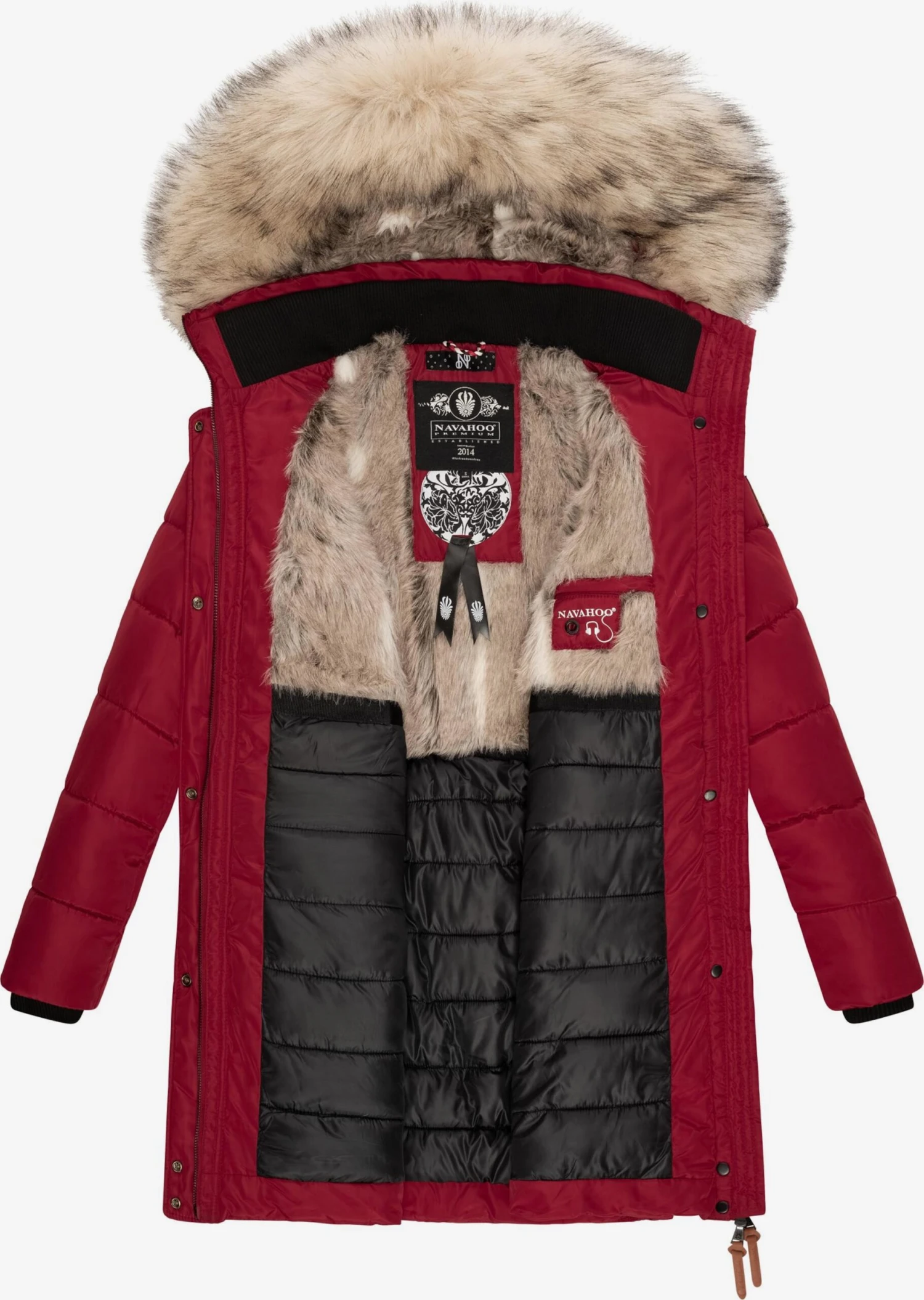 Navahoo Wintermantels Wintermantel Paula Dames Wijnrood 8 Navahoo Wintermantels Wintermantel Paula Dames Wijnrood - Afbeelding 6