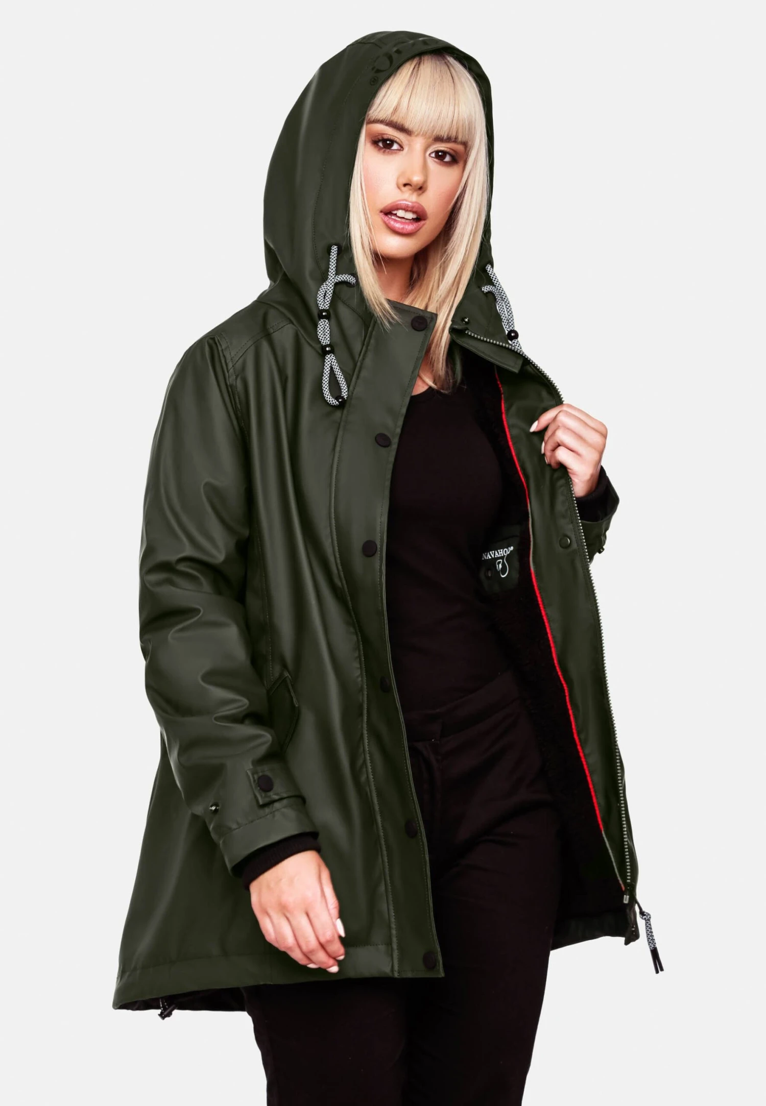 Navahoo Lindraa - Winterjas - Dark Olive 6 Navahoo Lindraa - Winterjas - Dark Olive - Afbeelding 4