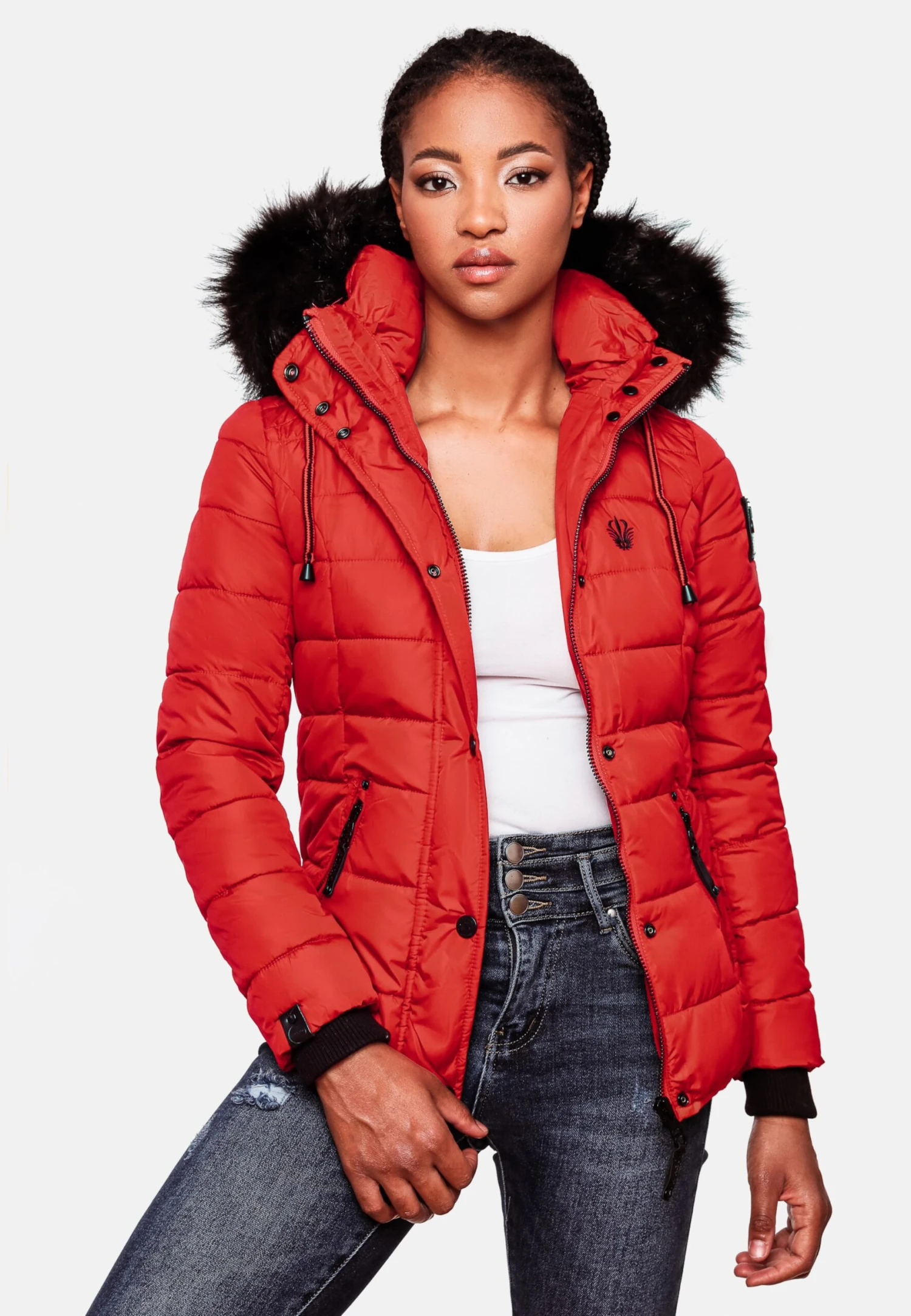 Navahoo Winterjassen Winterjas Zuckerbiene Dames Knalrood 12 Navahoo Winterjassen Winterjas Zuckerbiene Dames Knalrood - Afbeelding 10
