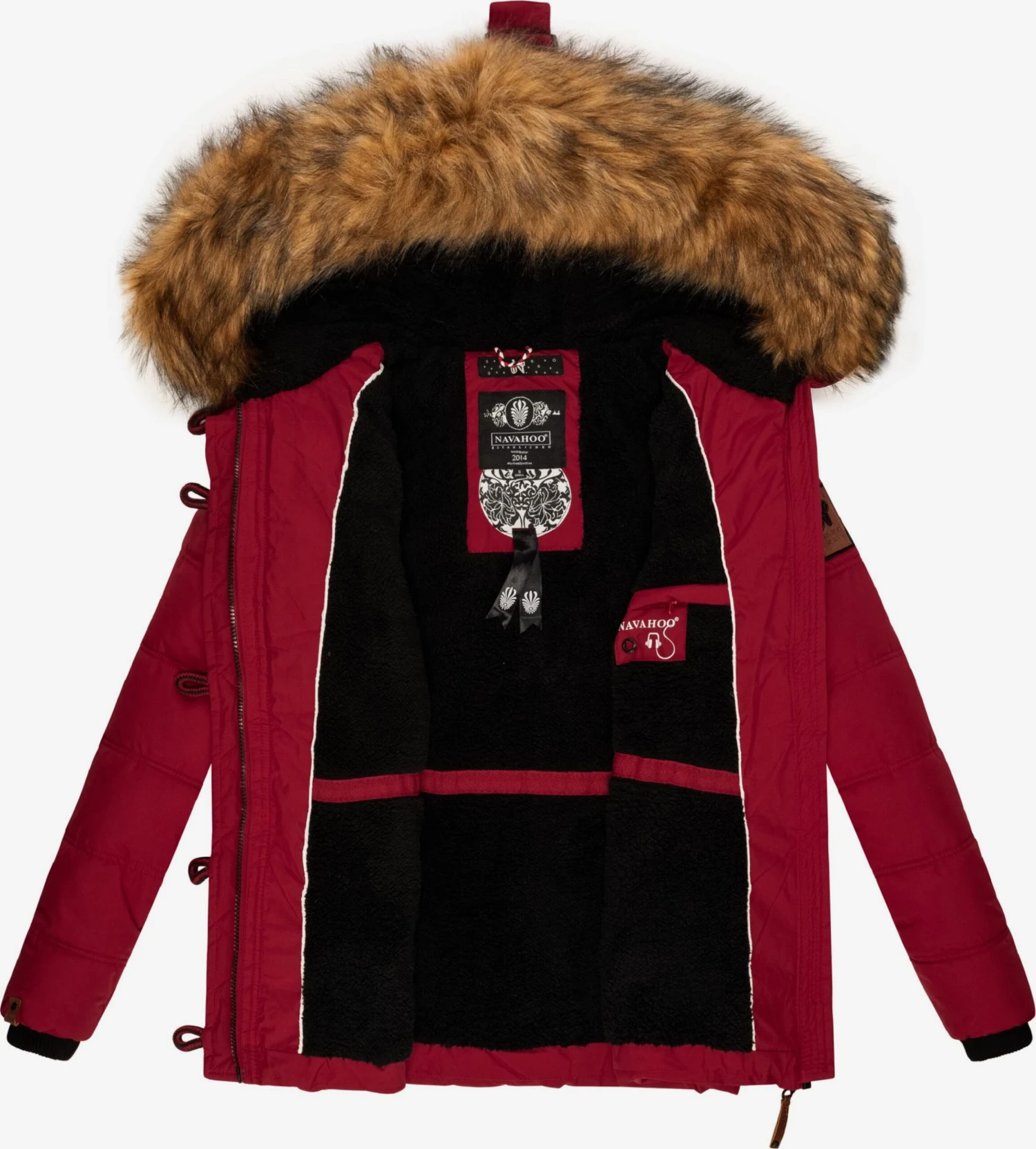 Navahoo Winterjassen Winterjas Zoja Dames Rood 7 Navahoo Winterjassen Winterjas Zoja Dames Rood - Afbeelding 5