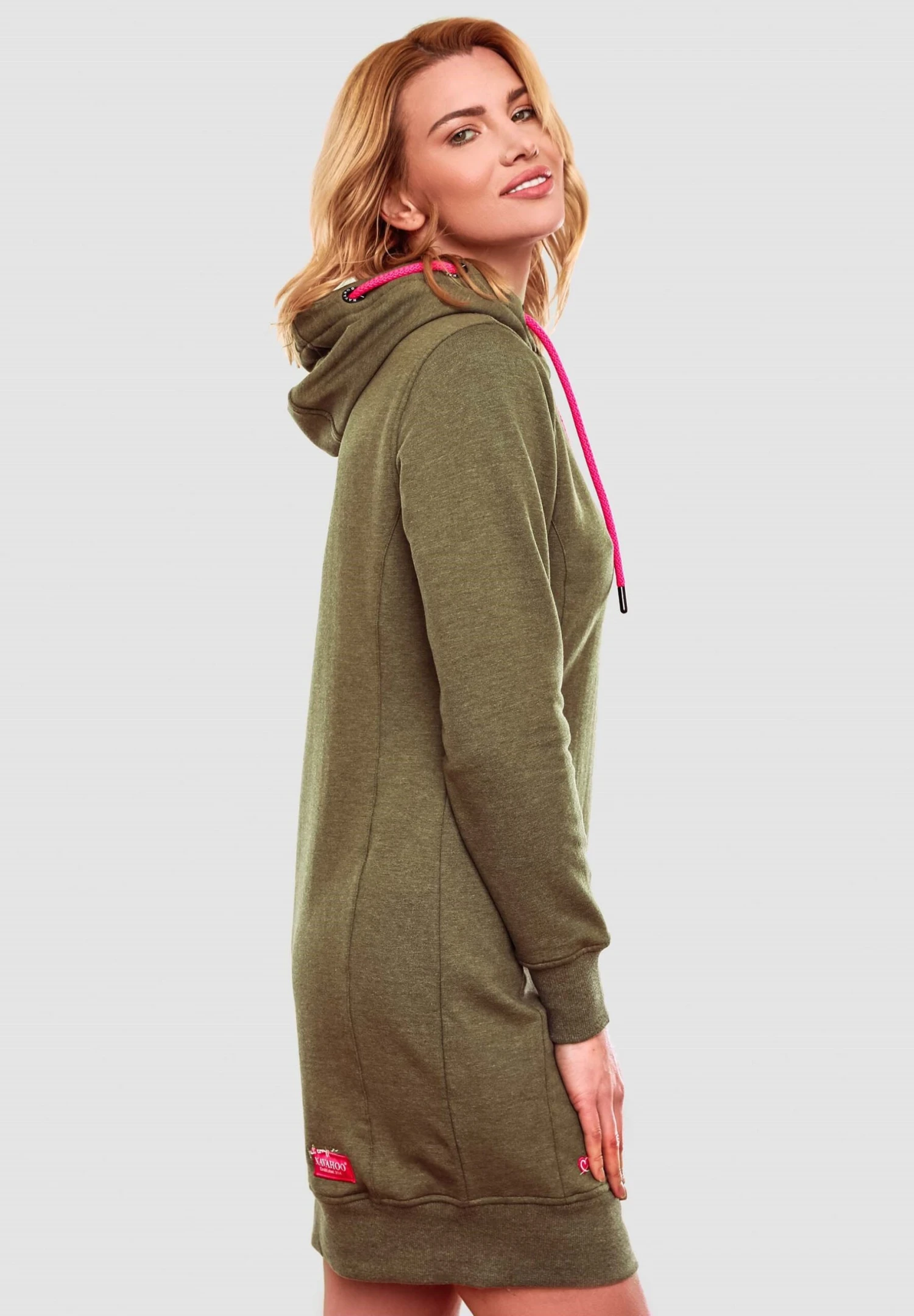 Navahoo Jurk - Dusty Olive Melange 5 Navahoo Jurk - Dusty Olive Melange - Afbeelding 3