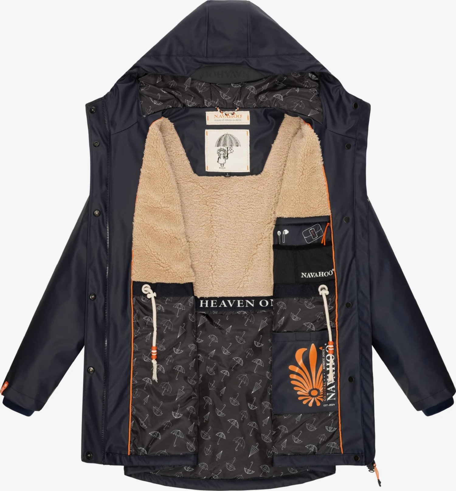 Navahoo Regenmantels Tussenmantel Rainy Forest Dames Donkerblauw 7 Navahoo Regenmantels Tussenmantel Rainy Forest Dames Donkerblauw - Afbeelding 5