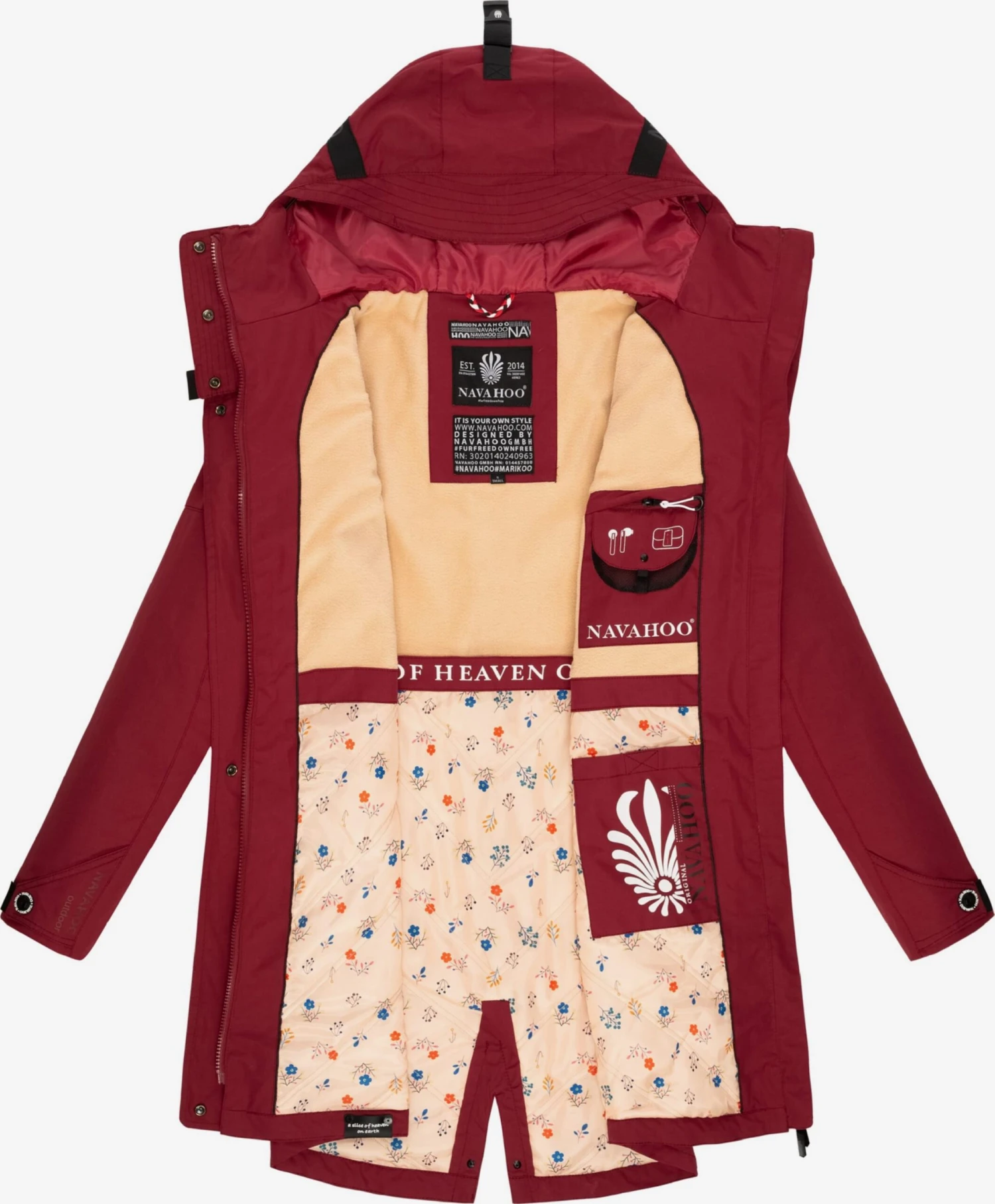 Navahoo Outdoor Jassen Functionele Jas Pfefferschote Dames Donkerrood 7 Navahoo Outdoor Jassen Functionele Jas Pfefferschote Dames Donkerrood - Afbeelding 5