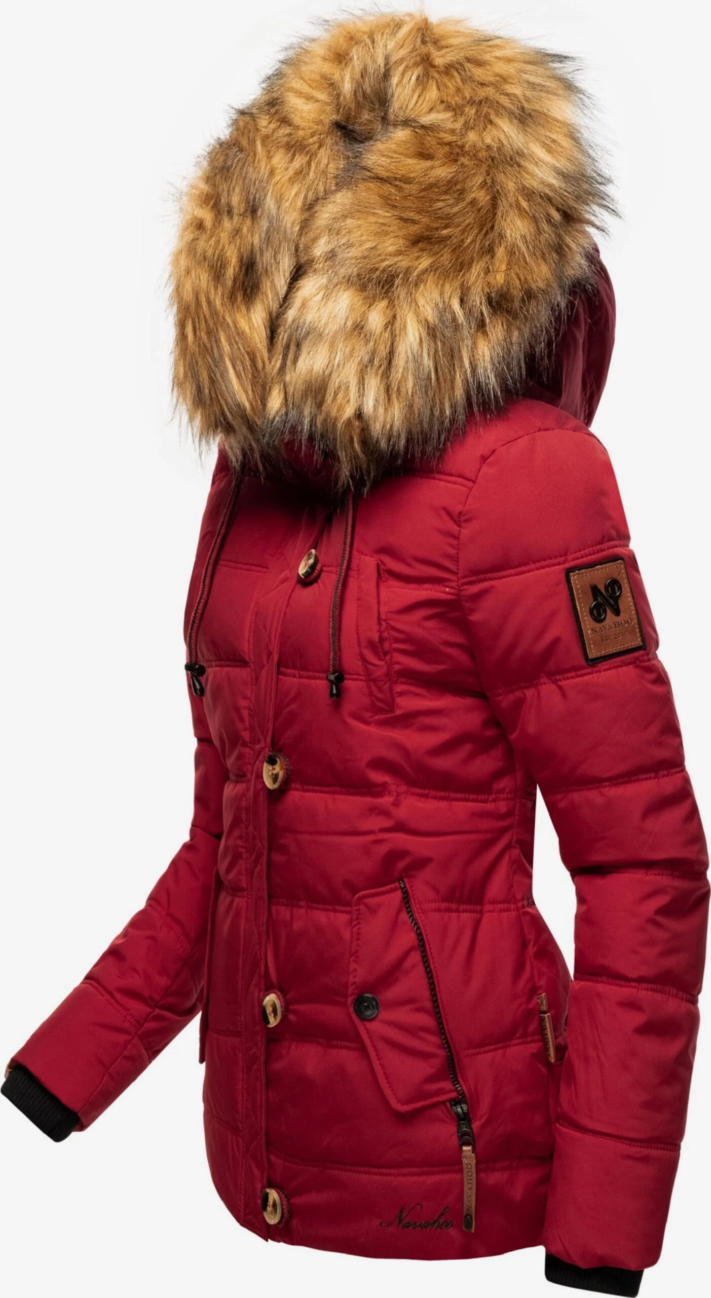 Navahoo Winterjassen Winterjas Zoja Dames Rood 4 Navahoo Winterjassen Winterjas Zoja Dames Rood - Afbeelding 2