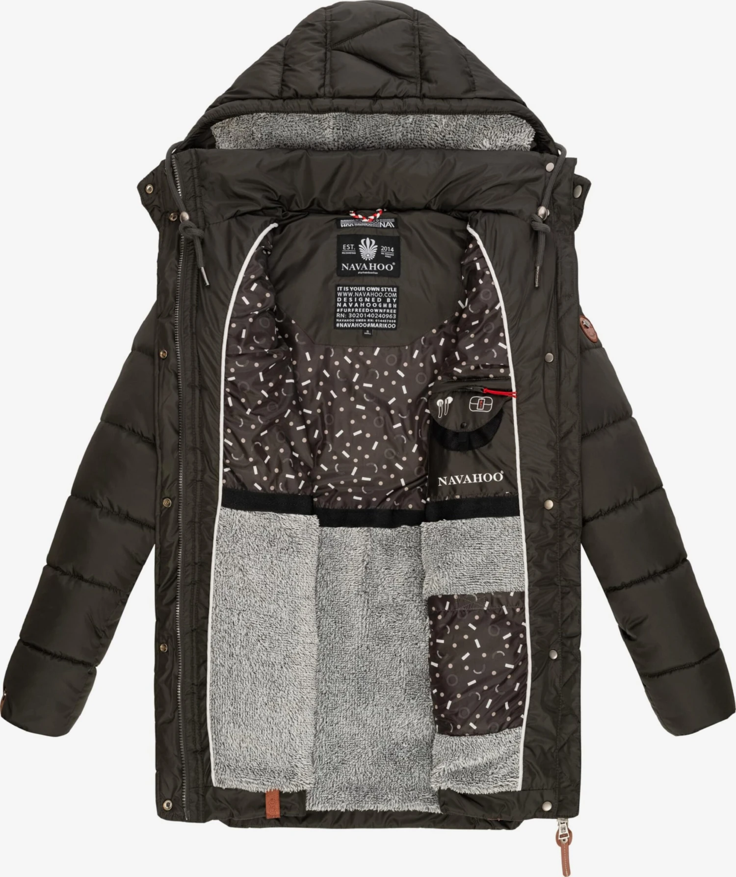 Navahoo Wintermantels Wintermantel Dalie Dames Antraciet 7 Navahoo Wintermantels Wintermantel Dalie Dames Antraciet - Afbeelding 5