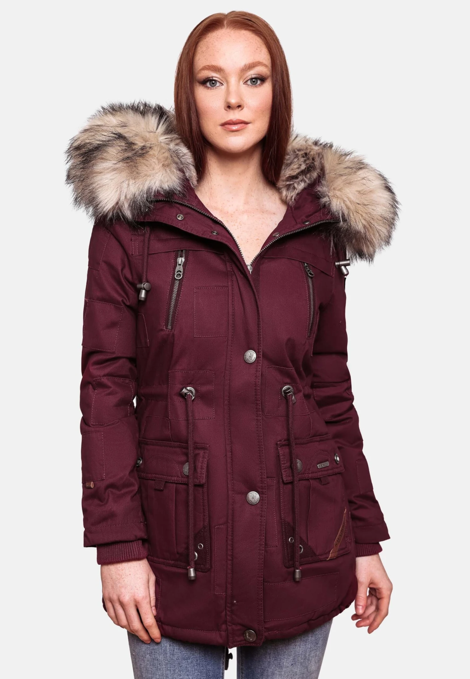 Navahoo Parkas Winterparka Honigfee Dames Bordeaux 8 Navahoo Parkas Winterparka Honigfee Dames Bordeaux - Afbeelding 6